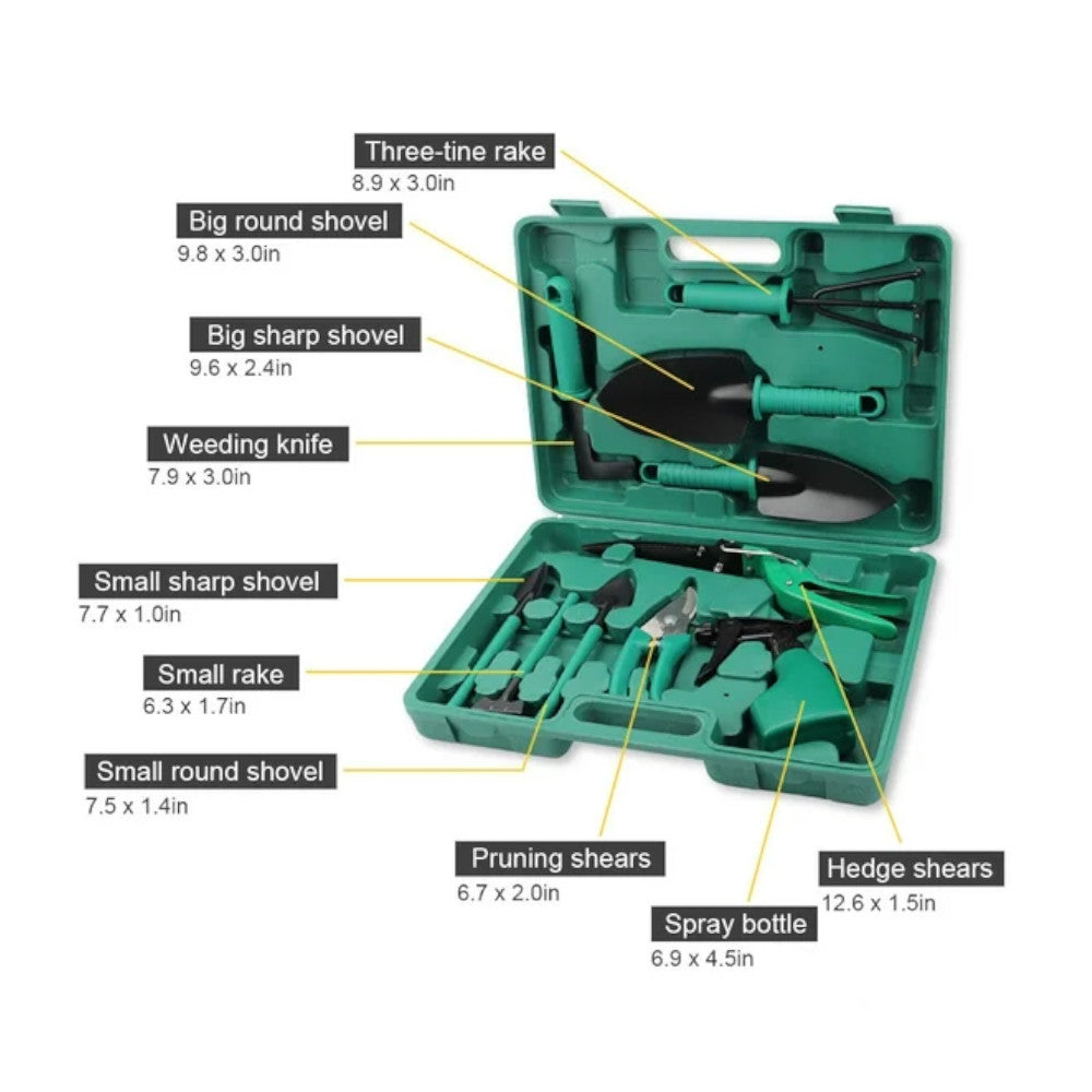 ZOOTEALY Garden Set 10 Pcs Stainless Steel Garden Tool Kit