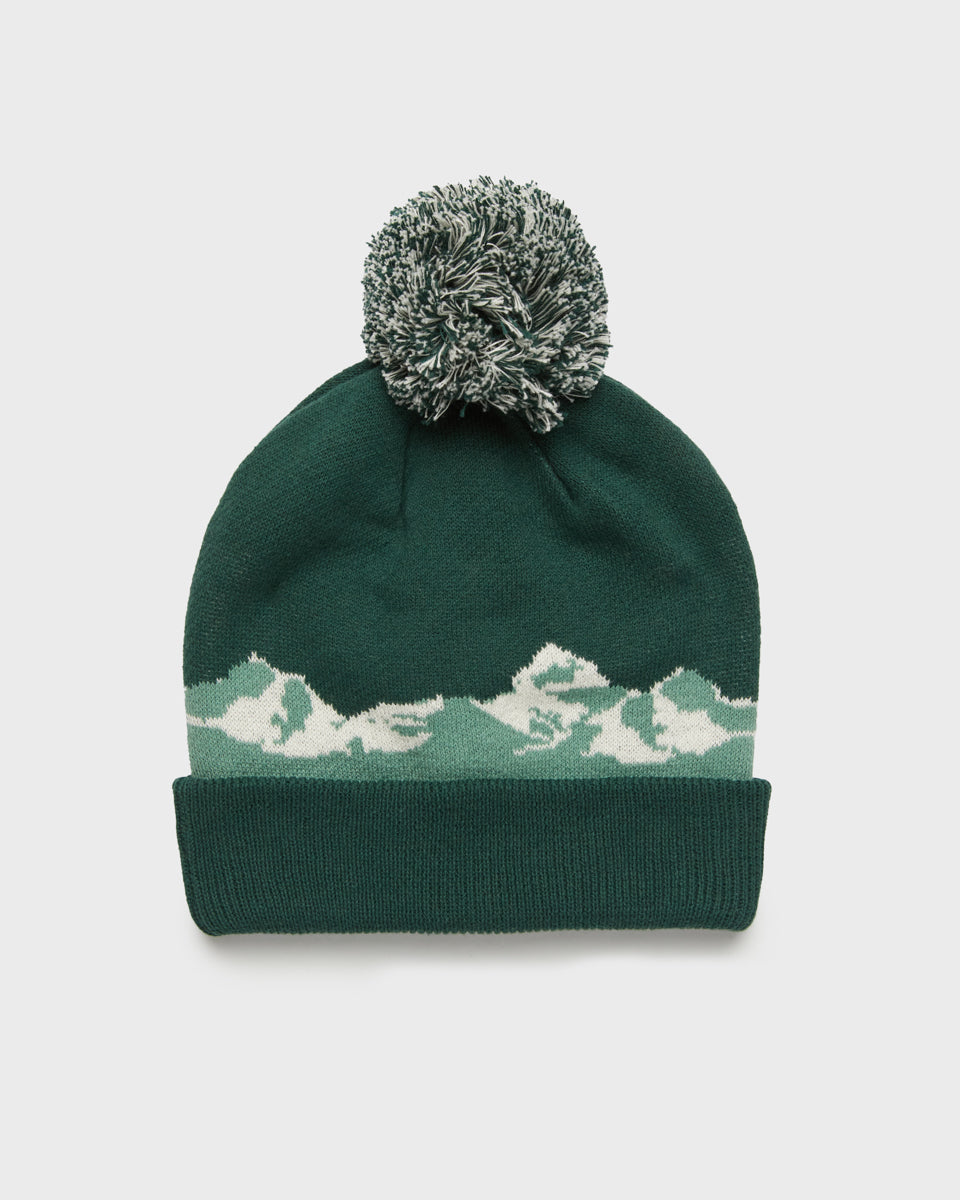 Mountain Scenic Pom Beanie