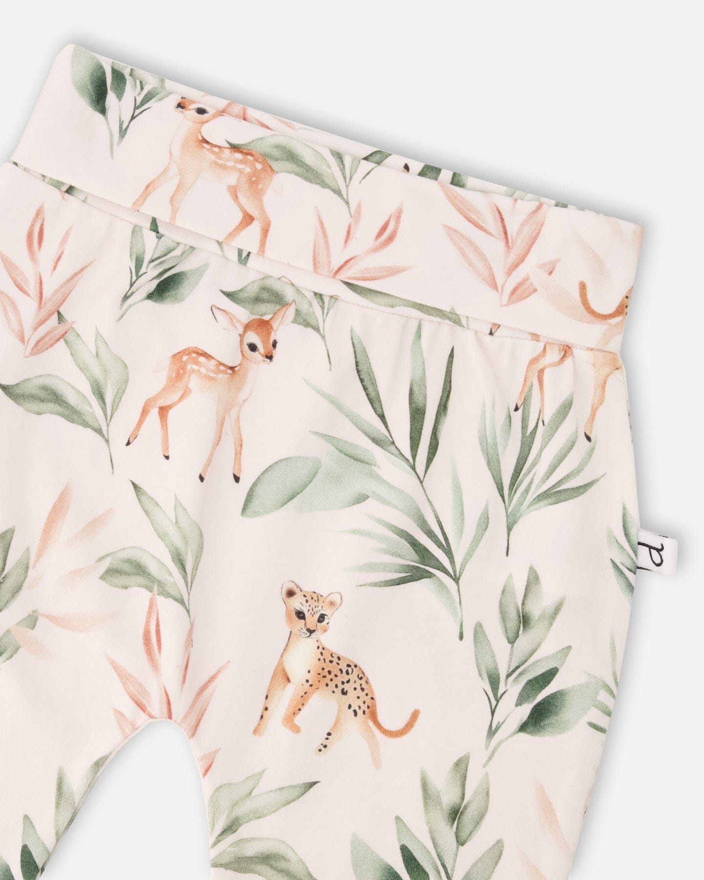 Organic Cotton Jersey Evolutive Pants Peach Deer Print