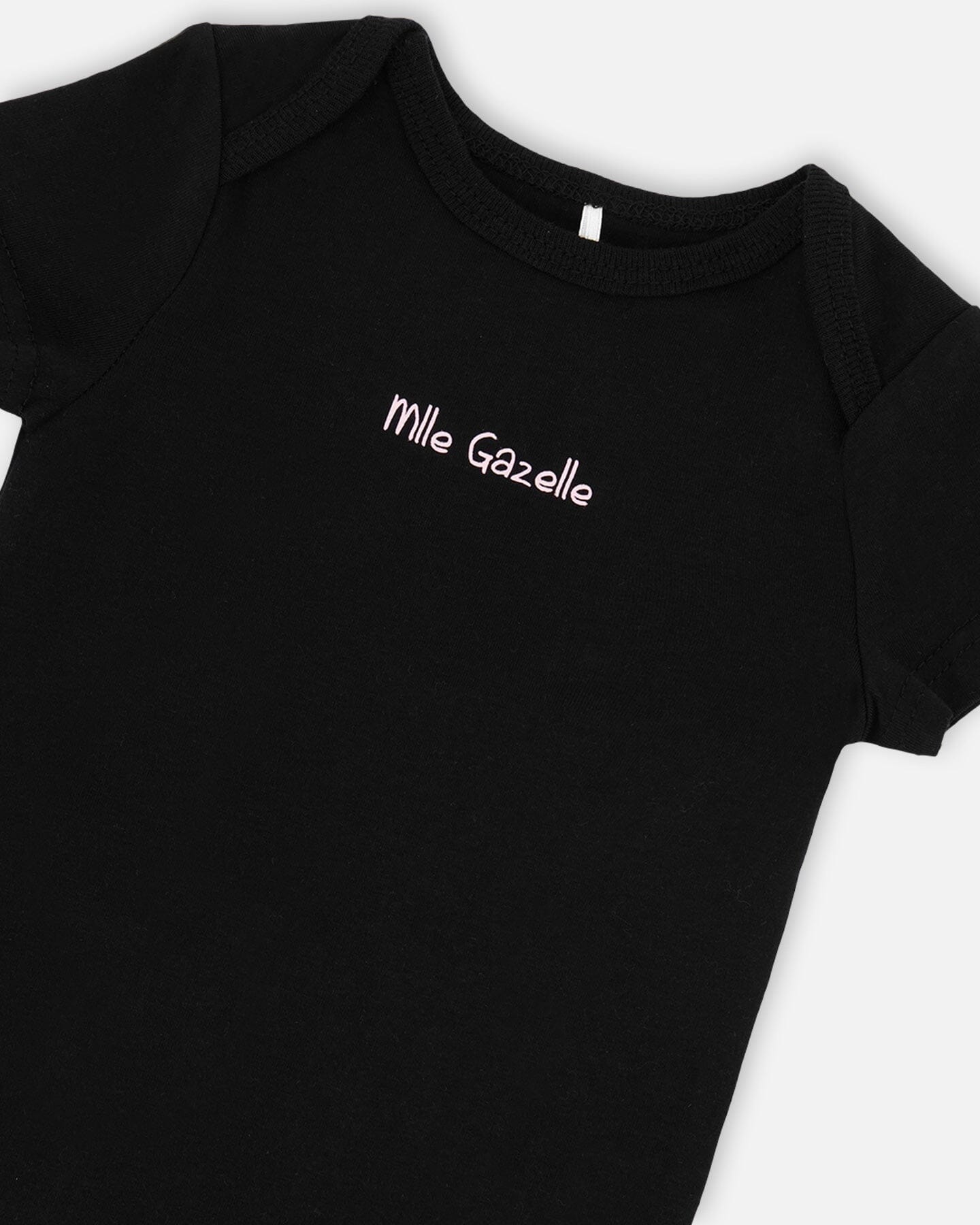 Evolutive Organic Cotton Jersey Onesie Black