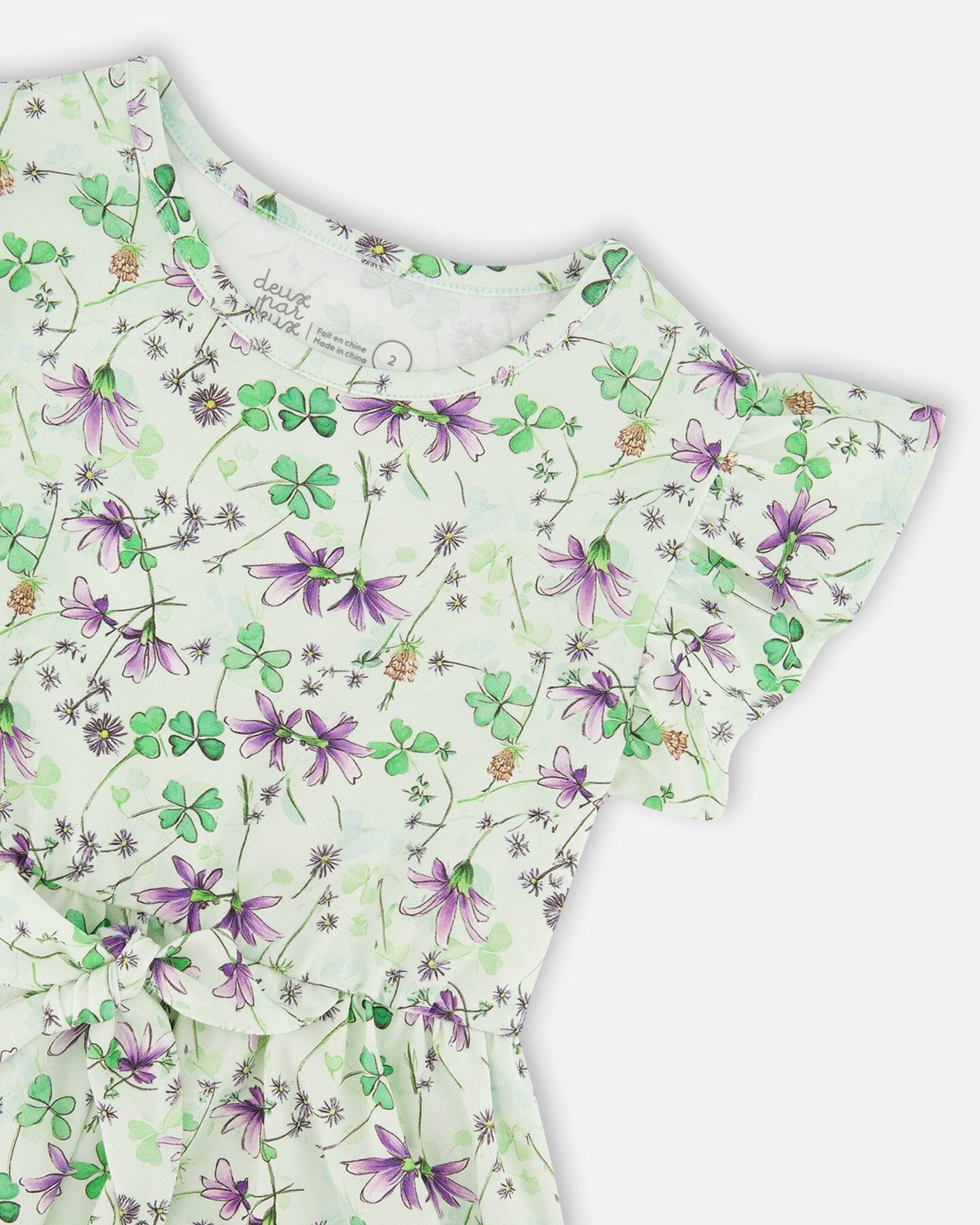Jersey Dress Green Printed Flowers