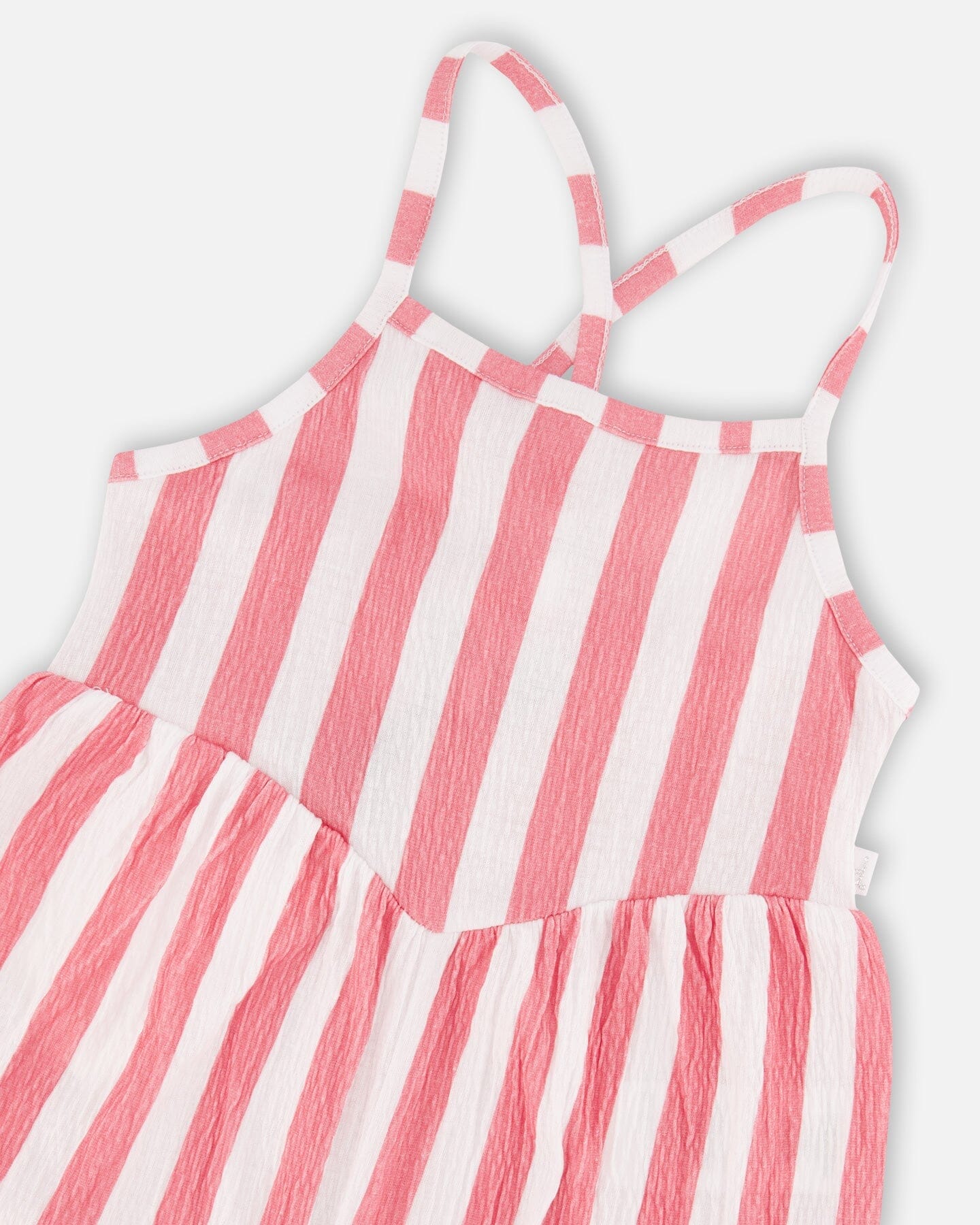 Crinkle Jersey Jumpsuit White And Pink Stripes