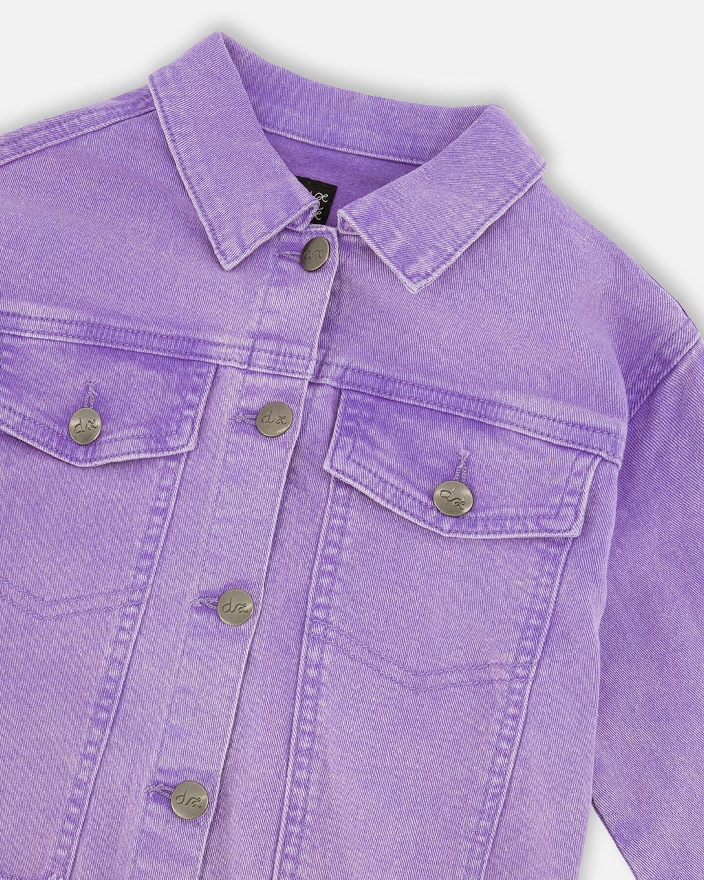Mauve Denim Jacket With Embroidery
