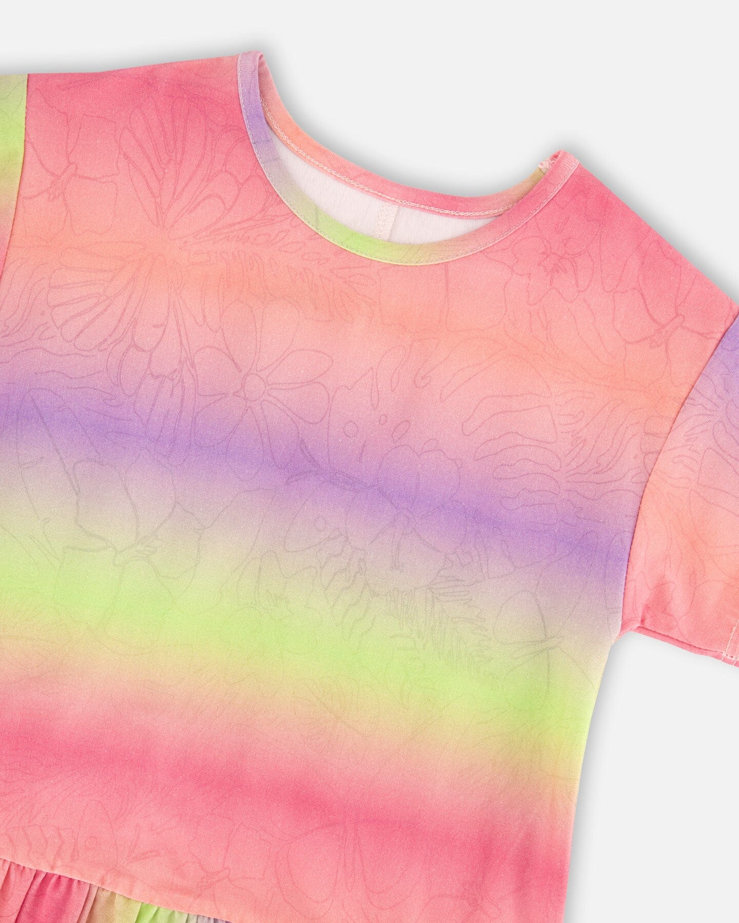 Printed Jersey Dress With Heart Back Cut Out Multicolor