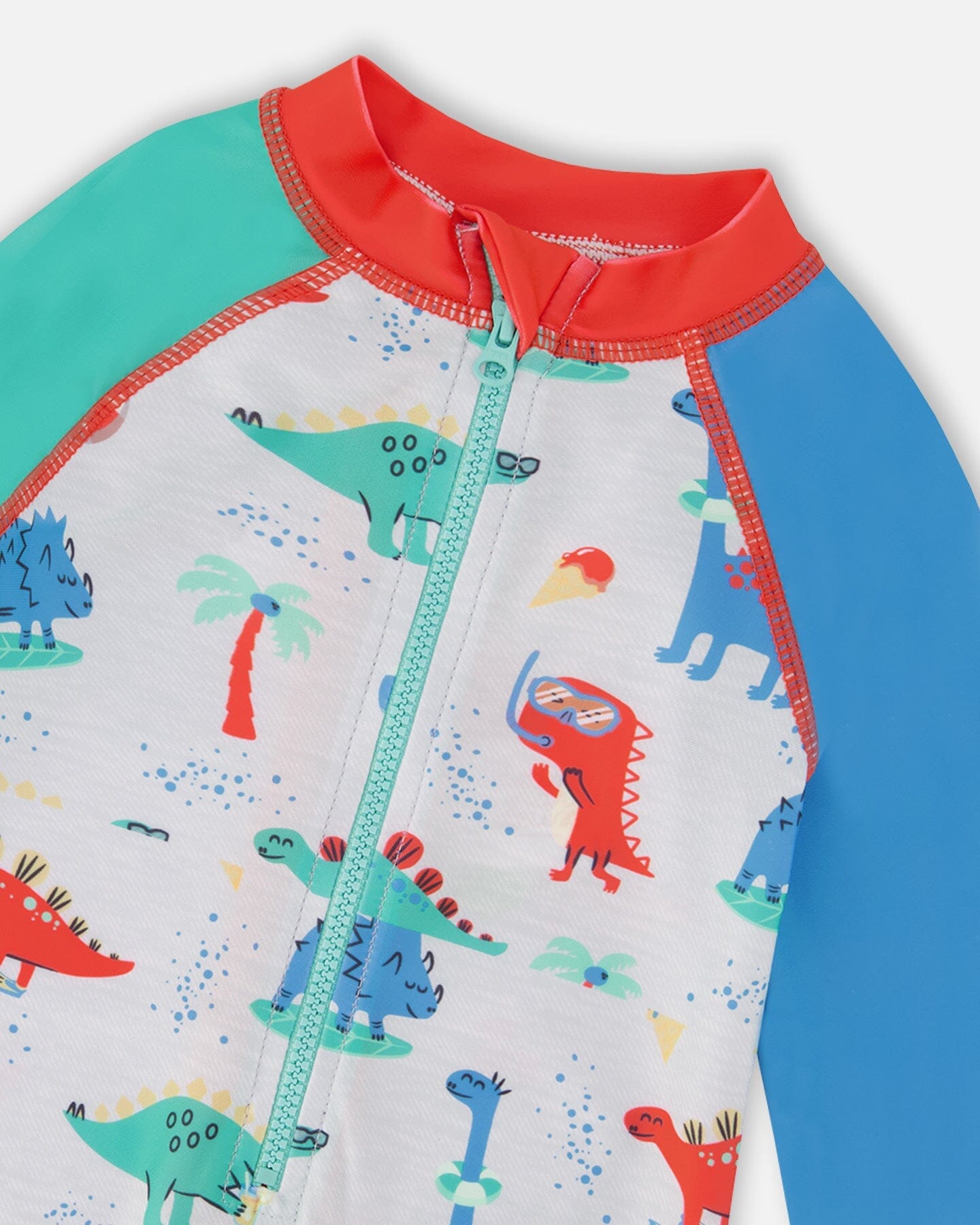 Baby And Toddler One-Piece Long Sleeve Rashguard Grey Baby Dinosaur Print