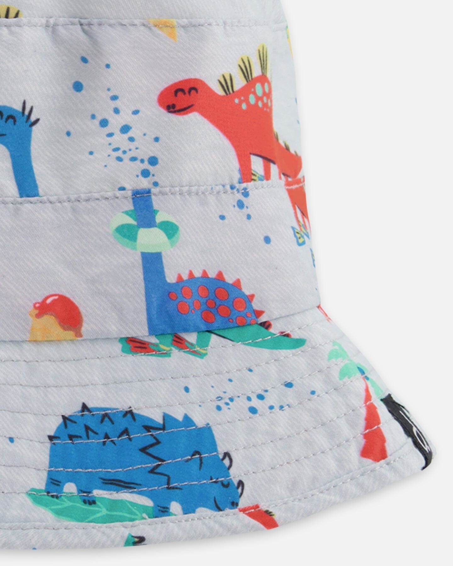 Recycled Polyester Beach Hat Blue Baby Dinosaur Print