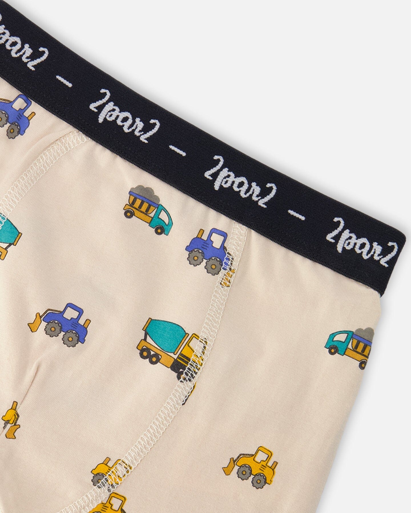 Organic Cotton Boxer Beige Truck Print