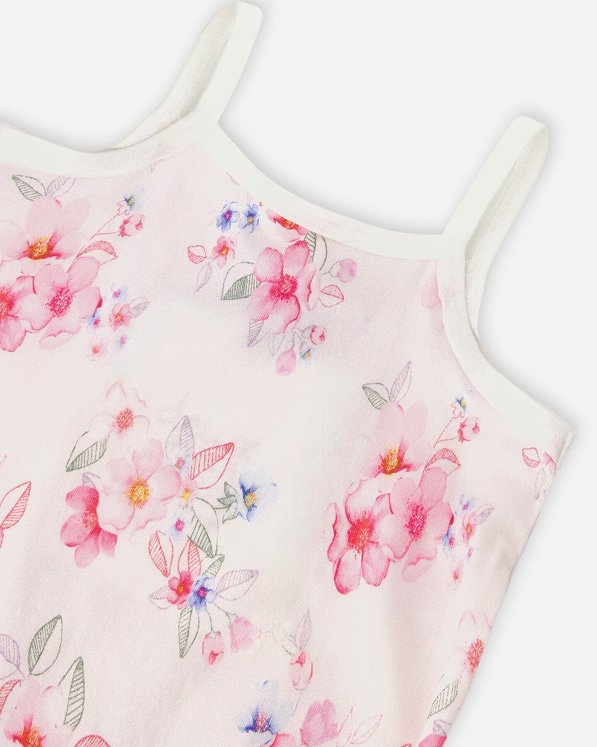 Organic Cotton Tank Underwear Pink Printed Flowers
