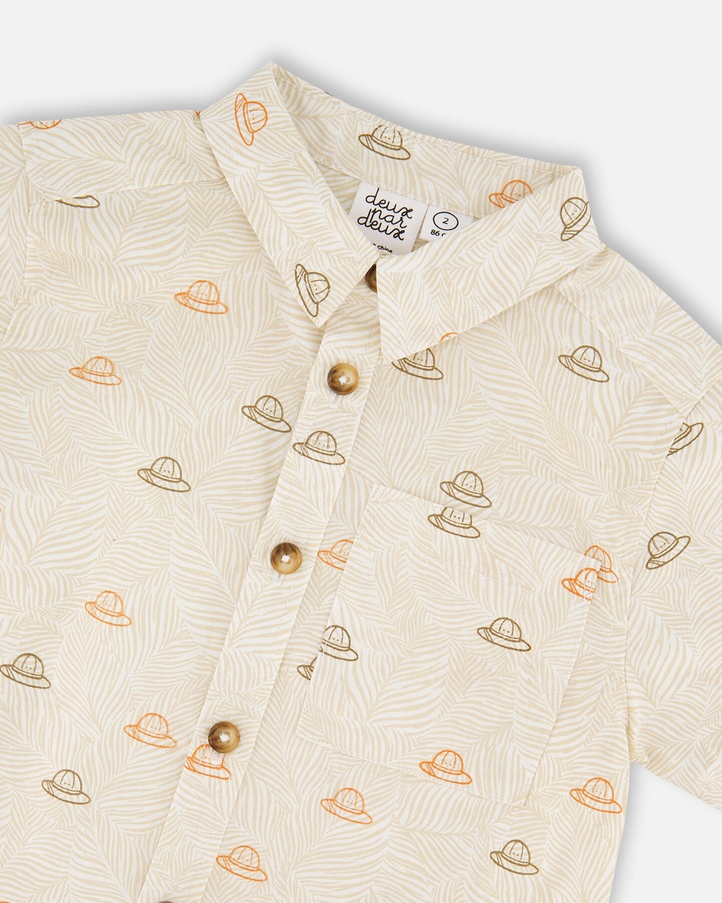 Poplin Shirt Beige Safari Print