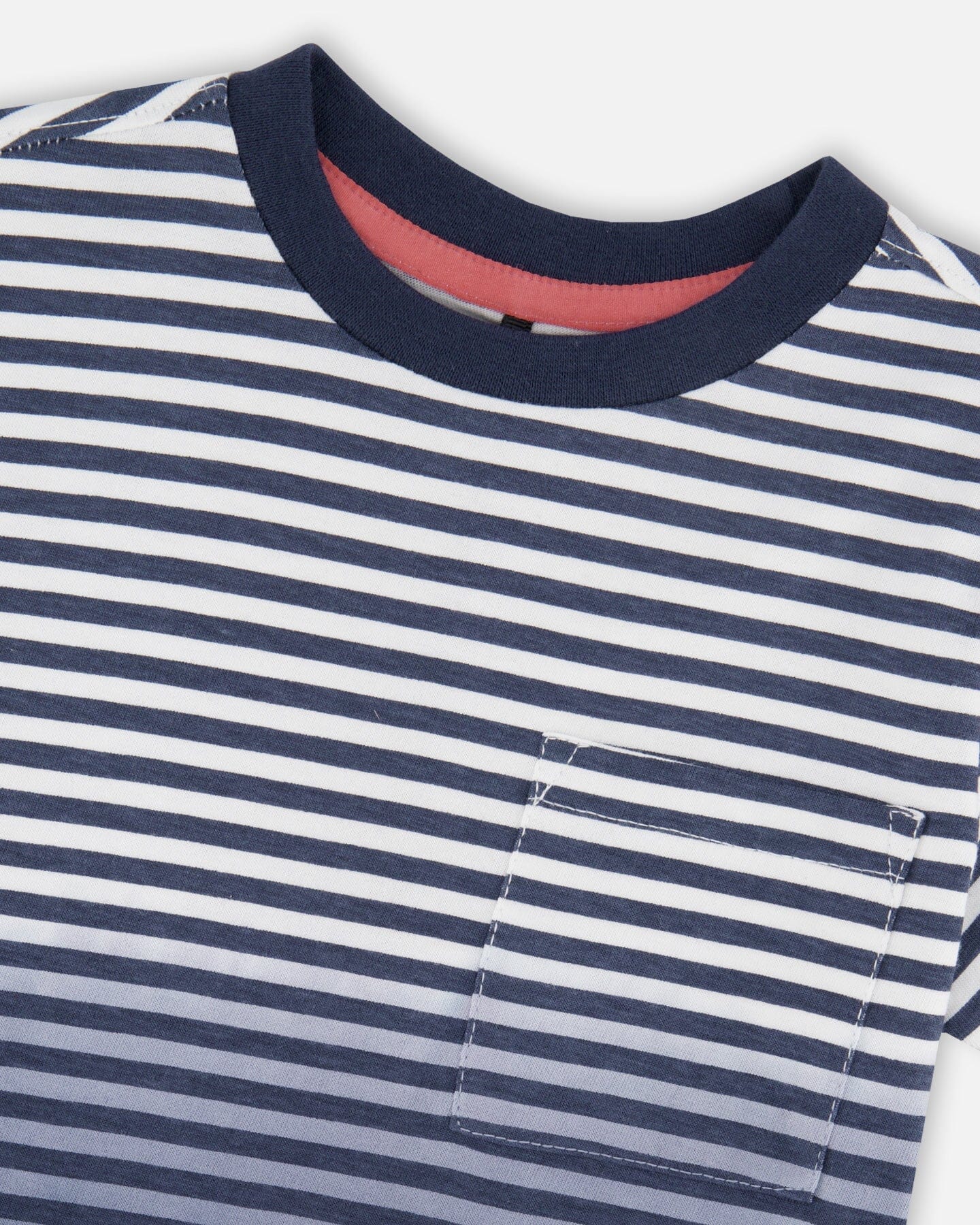 Organic Cotton Short Sleeve T-Shirt Blue Gradient Stripes