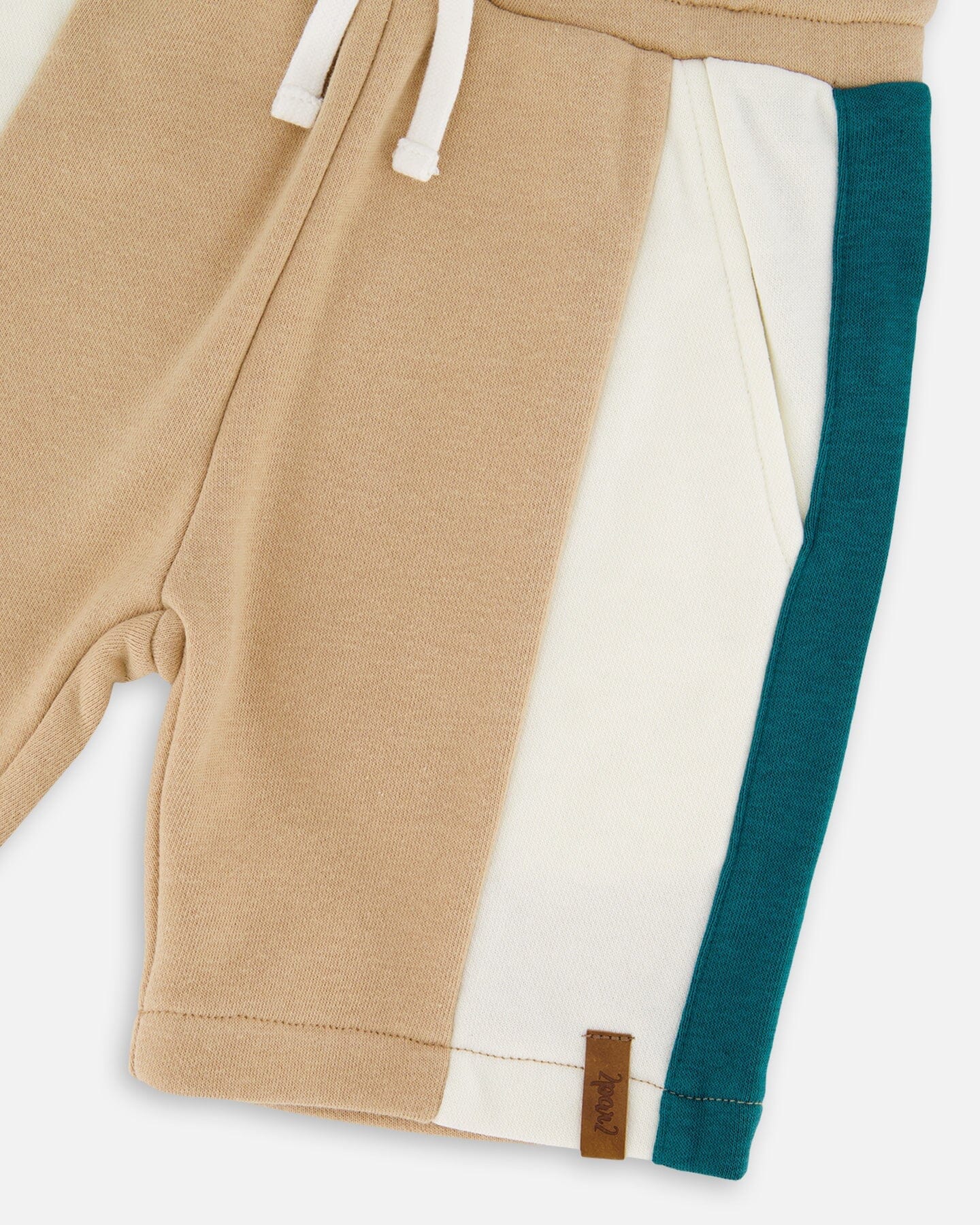 Sporty French Terry Shorts Beige