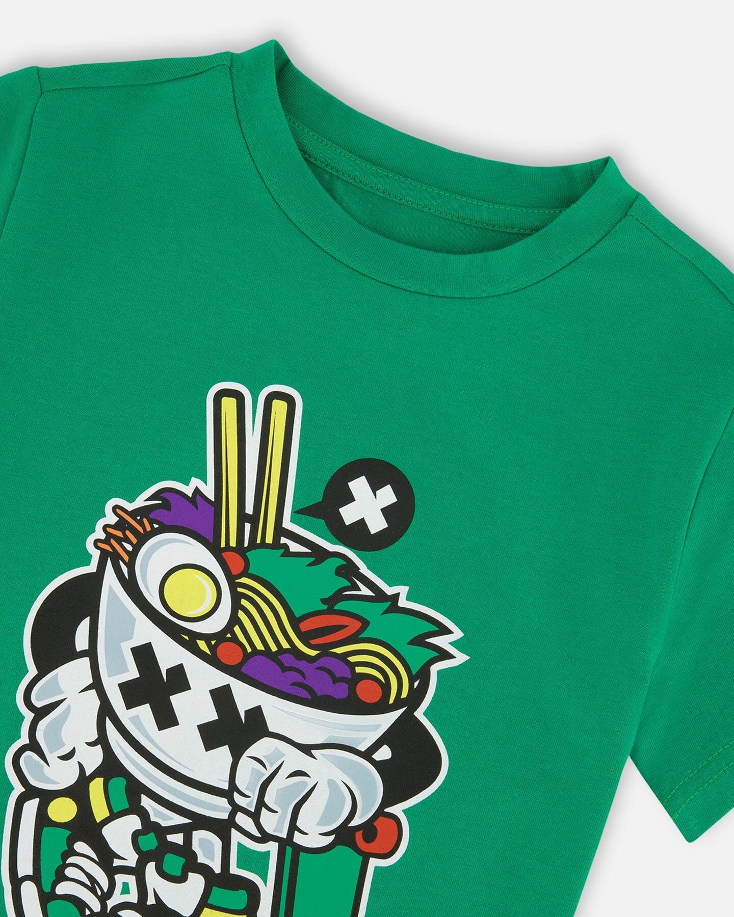 Organic Cotton Jersey T-Shirt With Print Green