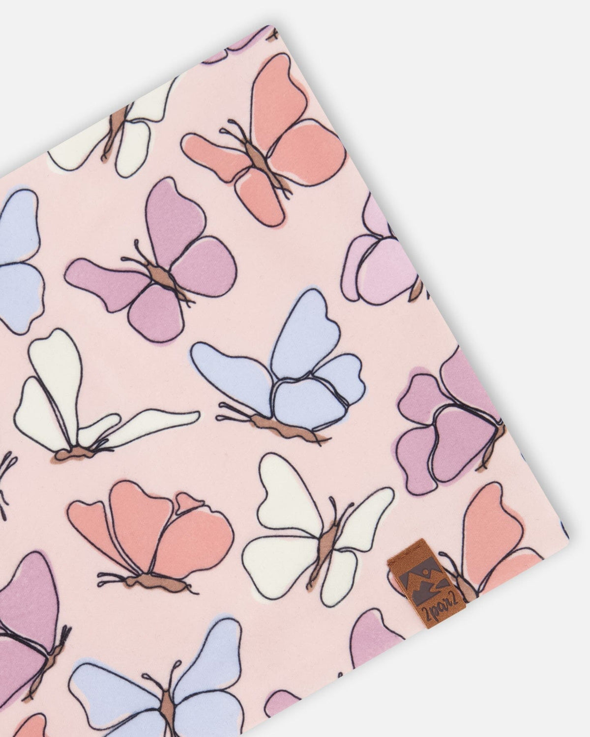 Stretch Jersey Neck Tube Pink Printed Butterflies
