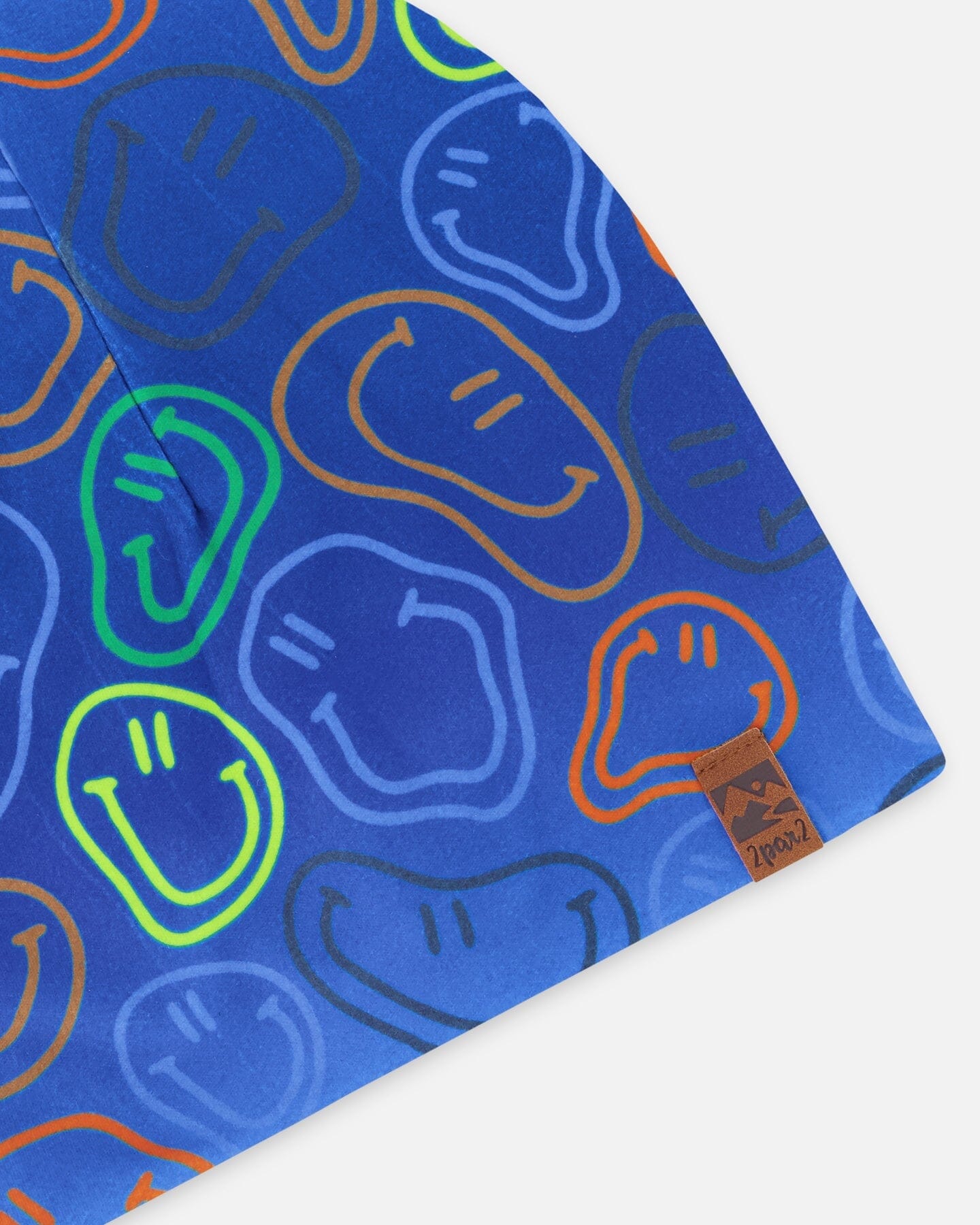 Stretch Jersey Beanie Blue Printed Smileys