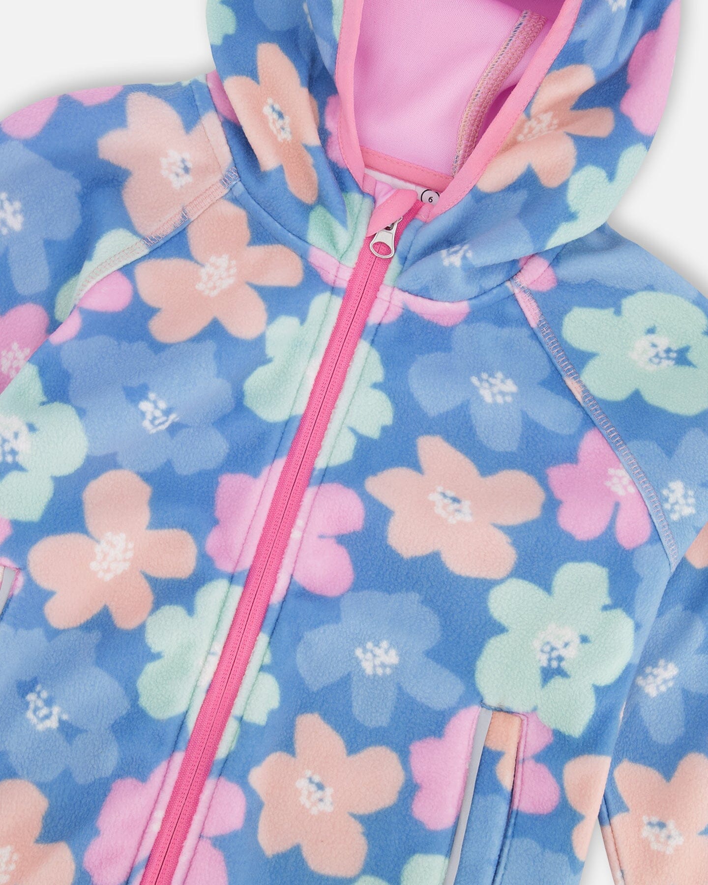Windfleece Jacket Blue Flower Print