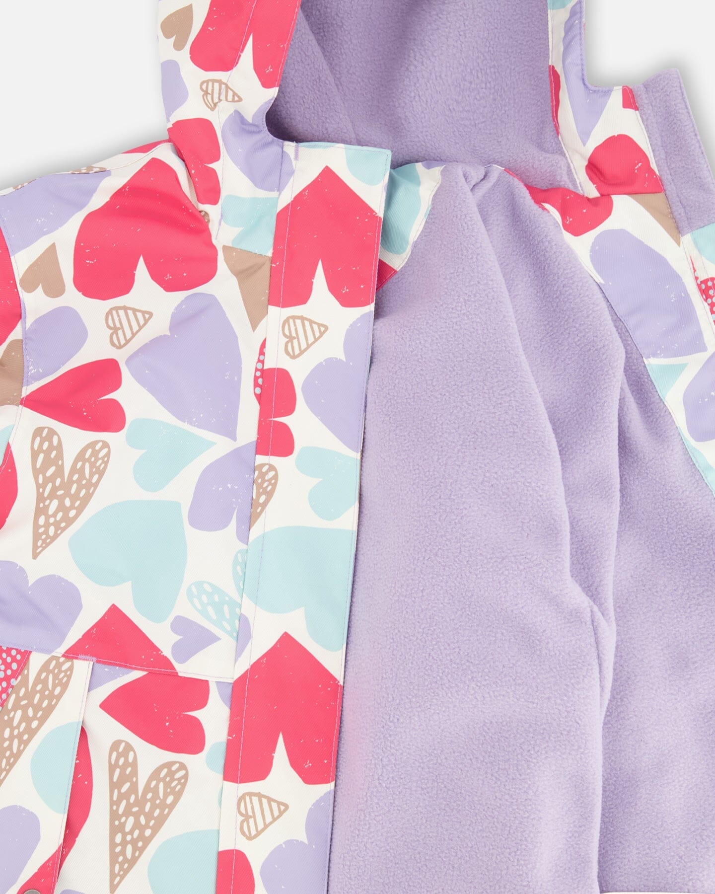Two-Piece Mid-Season Outerwear Set White Heart Print