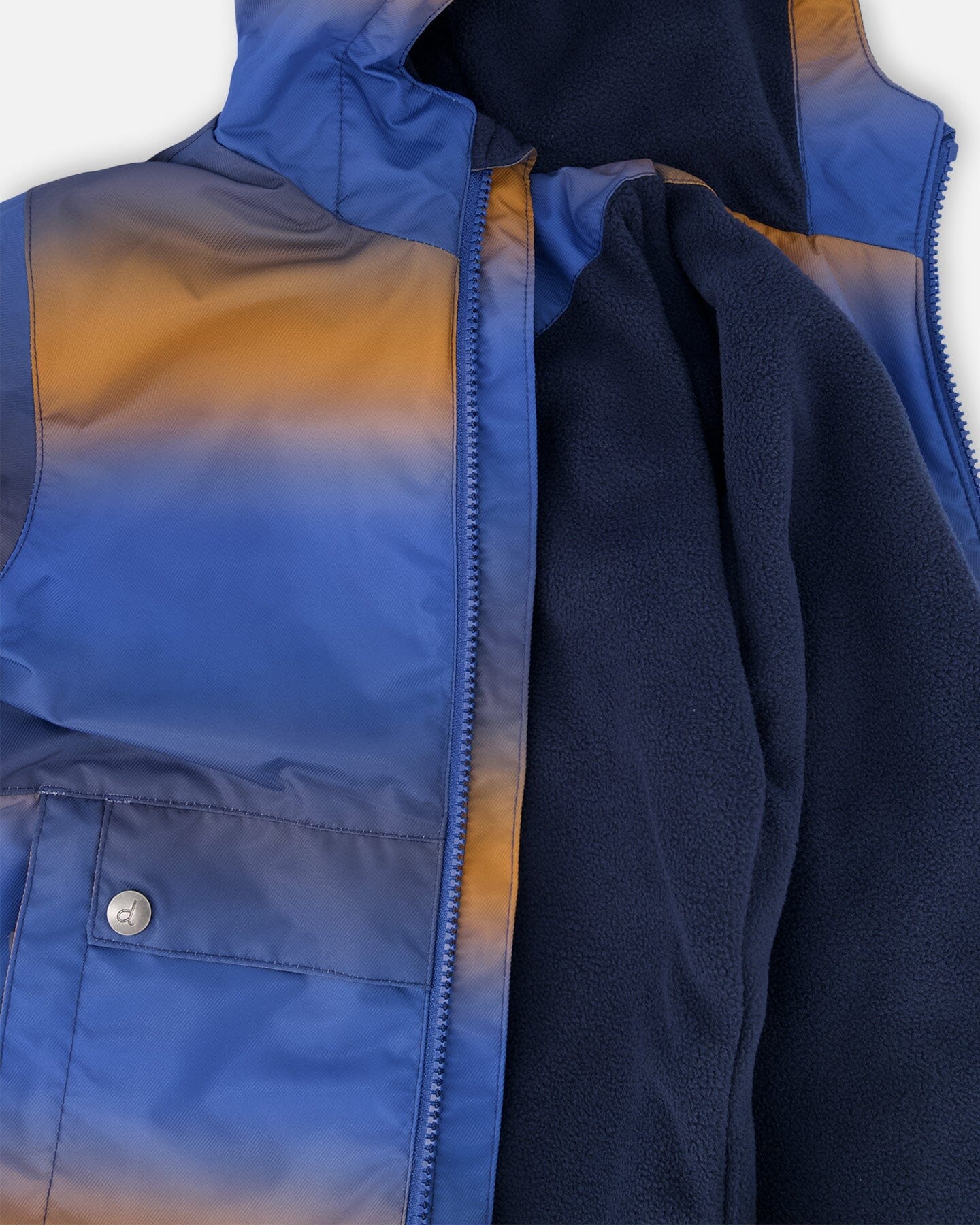 Two-Piece Mid-Season Outerwear Set Blue And Brown Gradient