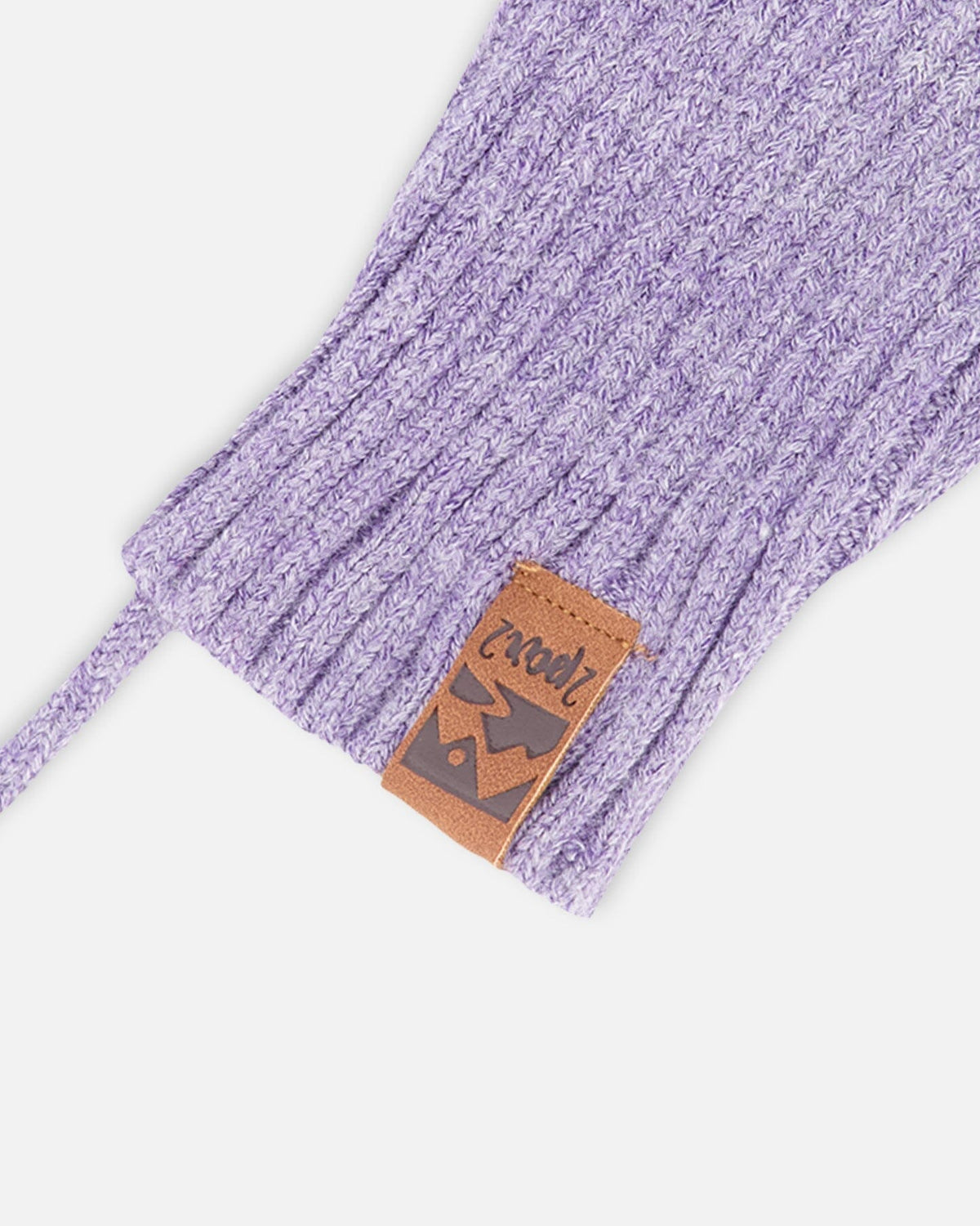 Baby Knit Mittens With Cord Lavender