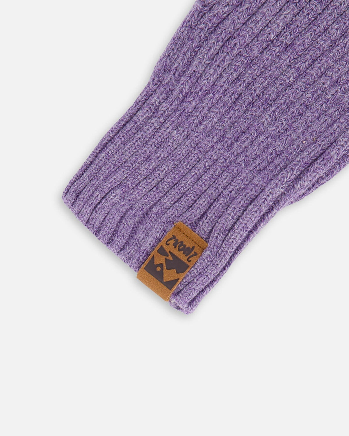 Ribbed Knit Mittens Lavender