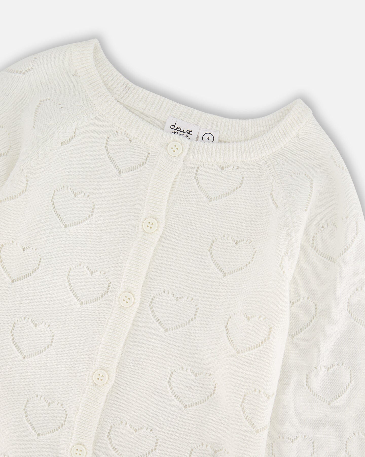 Pointelle Knit Cardigan Off-White