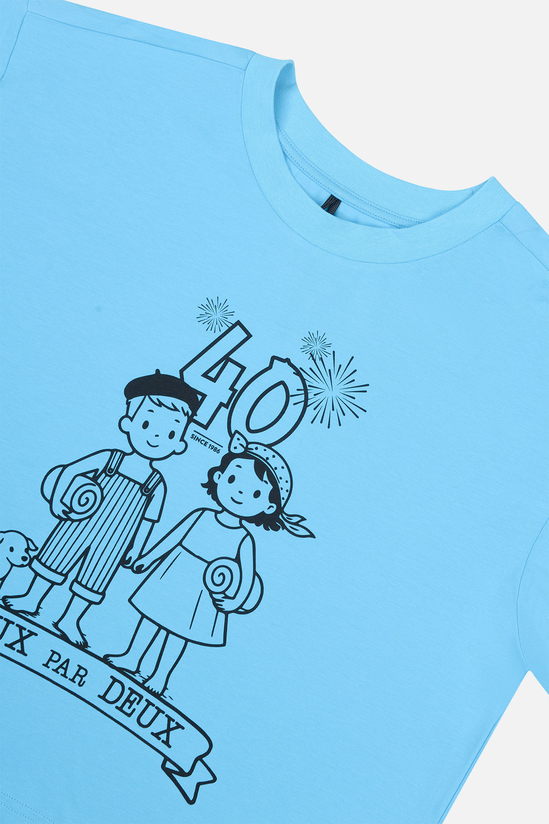 Adult 40Th Anniversary Graphic Boxy T-Shirt Sky Blue