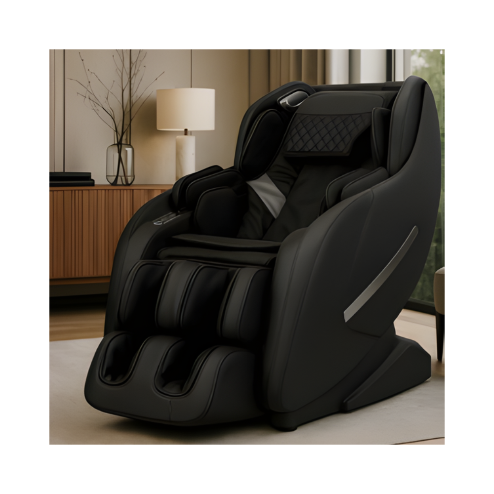 Fauteuil de massage iComfort 2D zéro gravité avec rails de guidage incurvés, 5 modes de massage, haut-parleurs Bluetooth - Noir (IC3860)