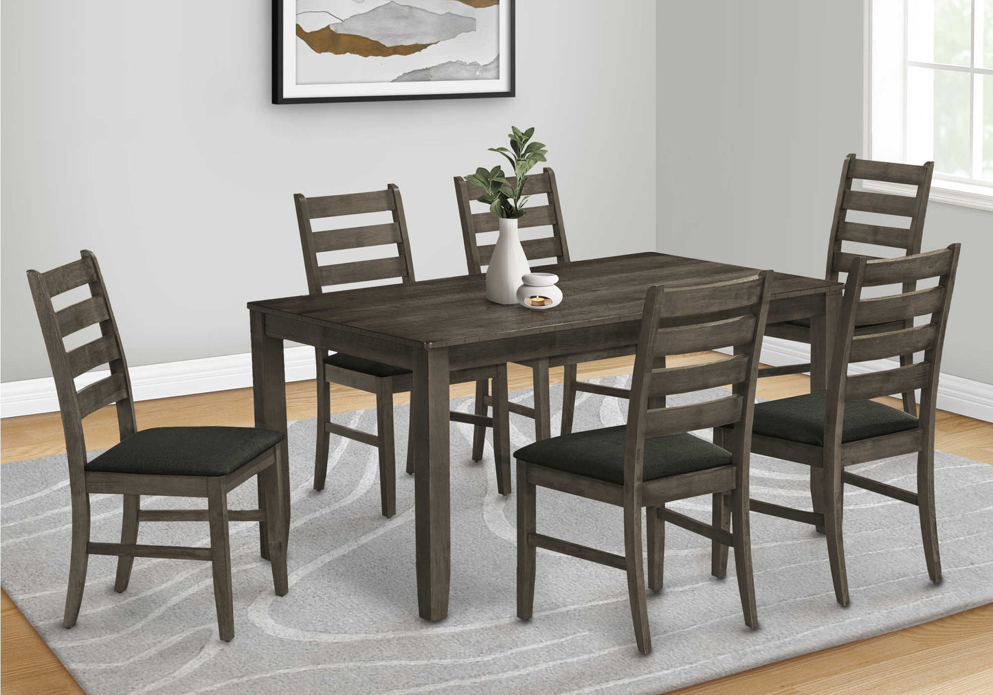 Table à manger en bois plaqué gris antique - Monarch (I1346)