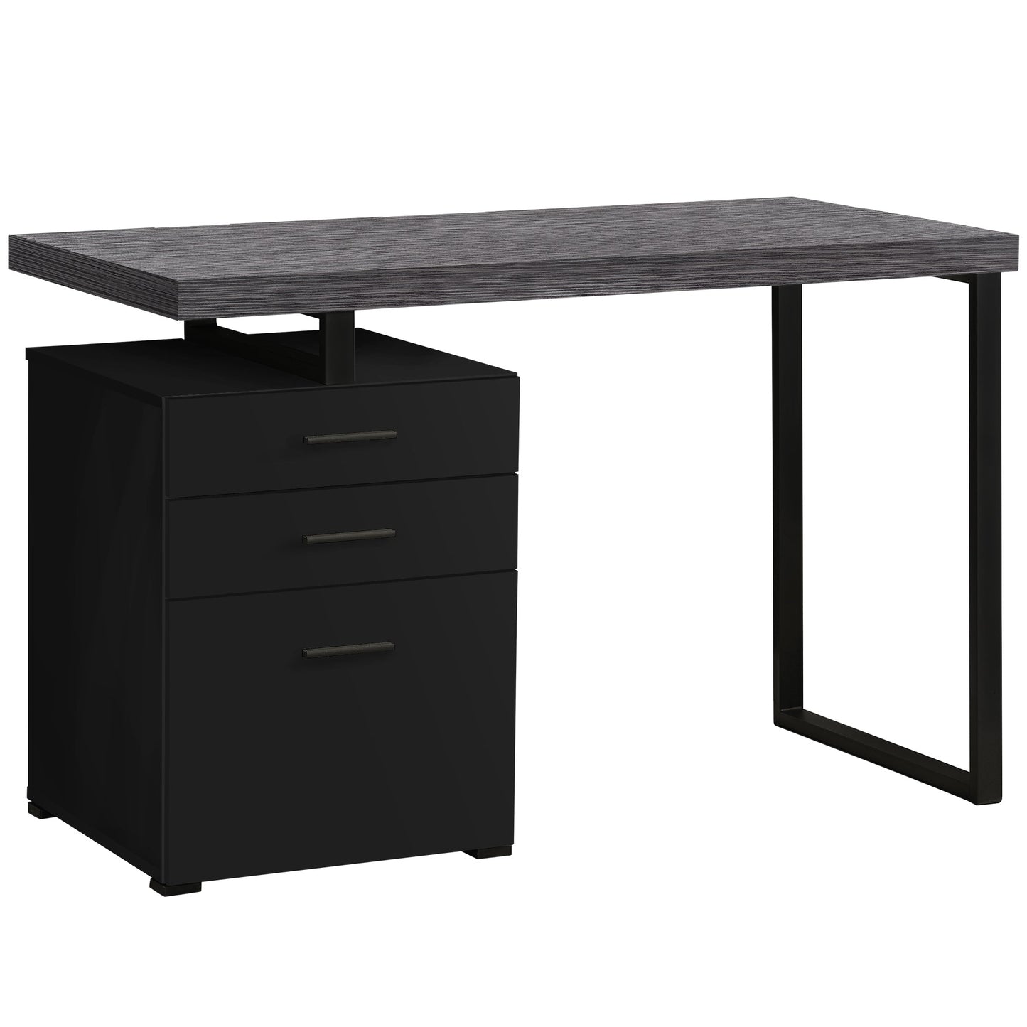 Modern Black and Gray Computer Desk (I 7411)