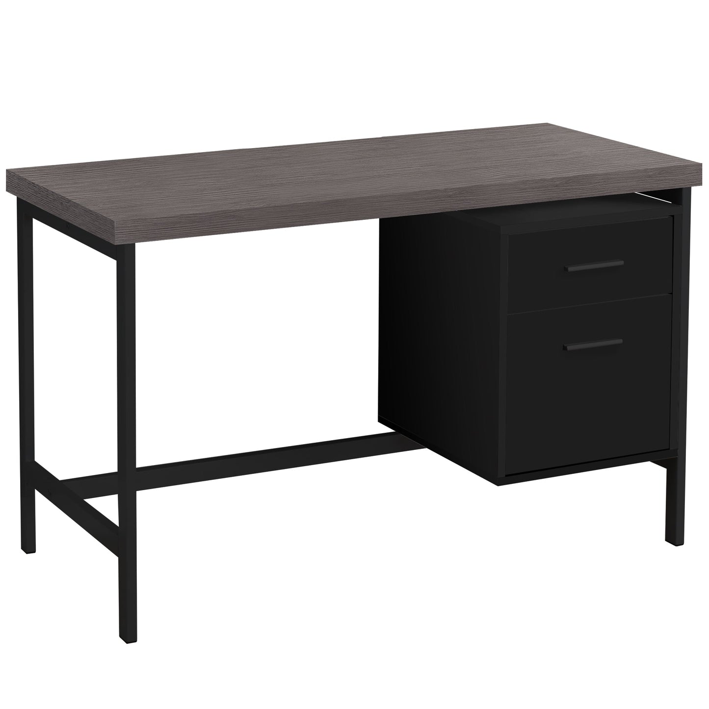 Computer desk, black and metallic gray (I 7437)