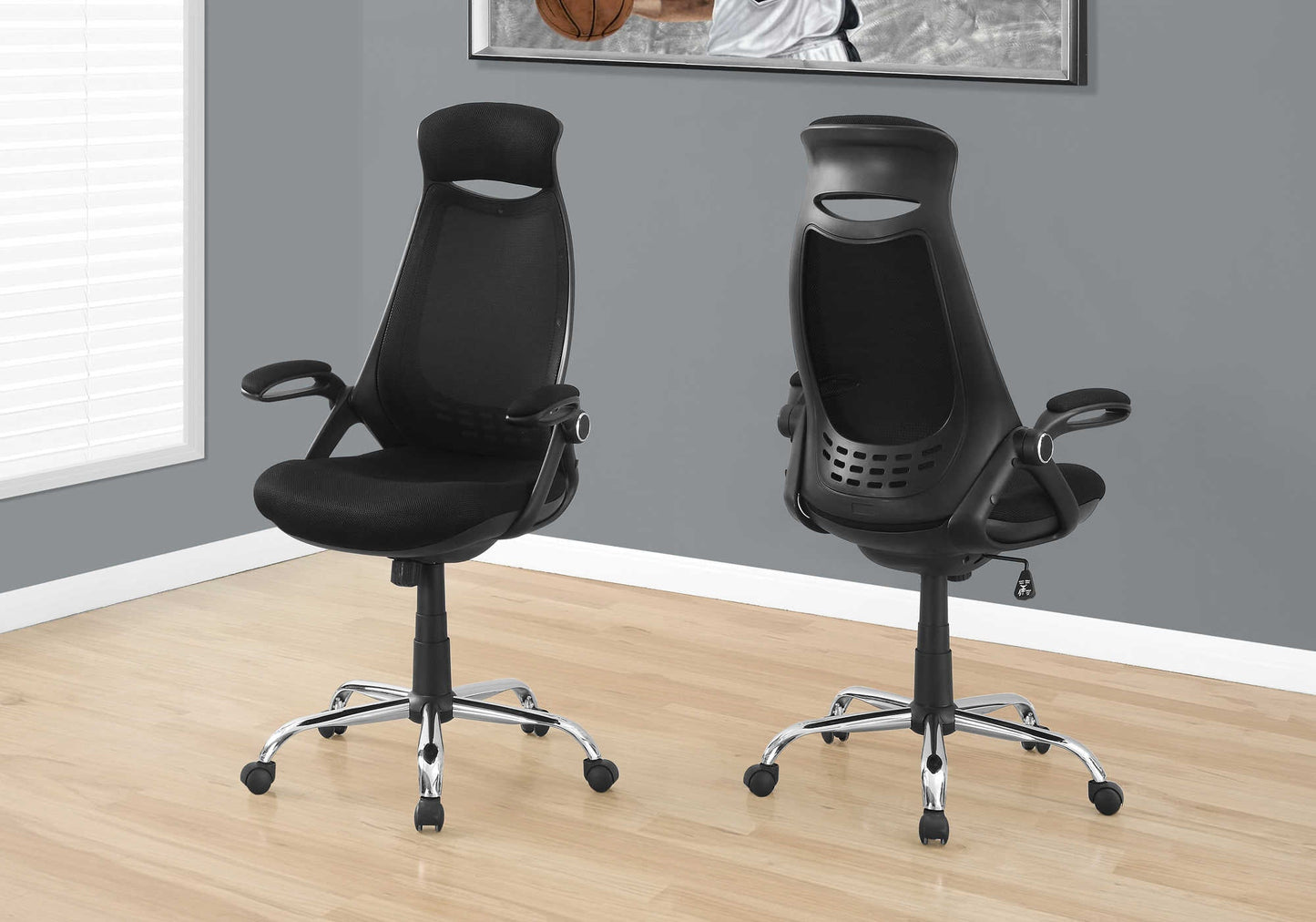 Chaise de bureau à dossier haut en tissu maillé - Monarch (I7268)
