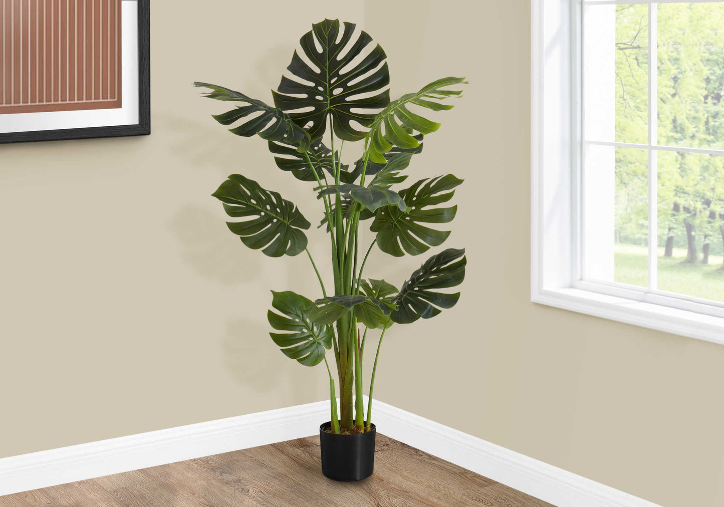 Plante artificielle - monstera d'intérieur en pot de 6", 55"H - Monarch (I 9548)