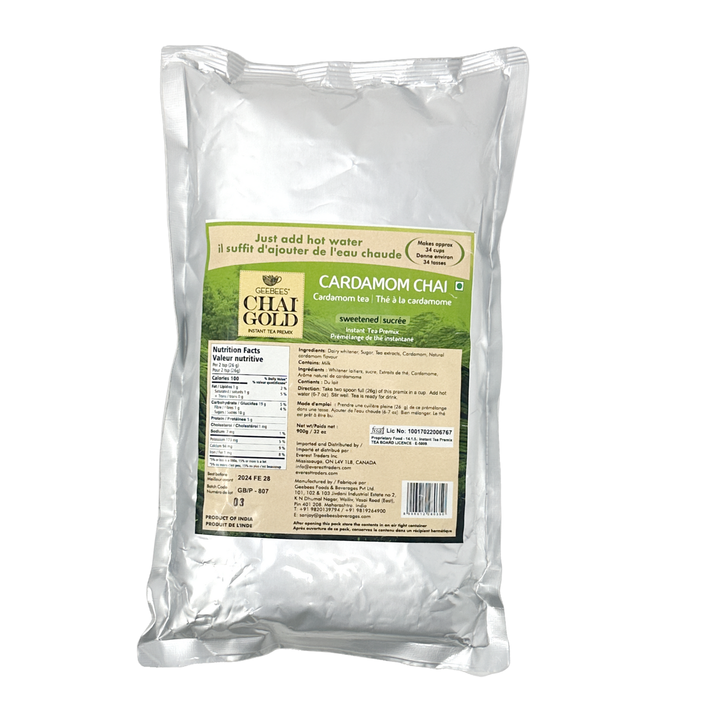 GeeBees Chai Gold Instant Cardamom Chai