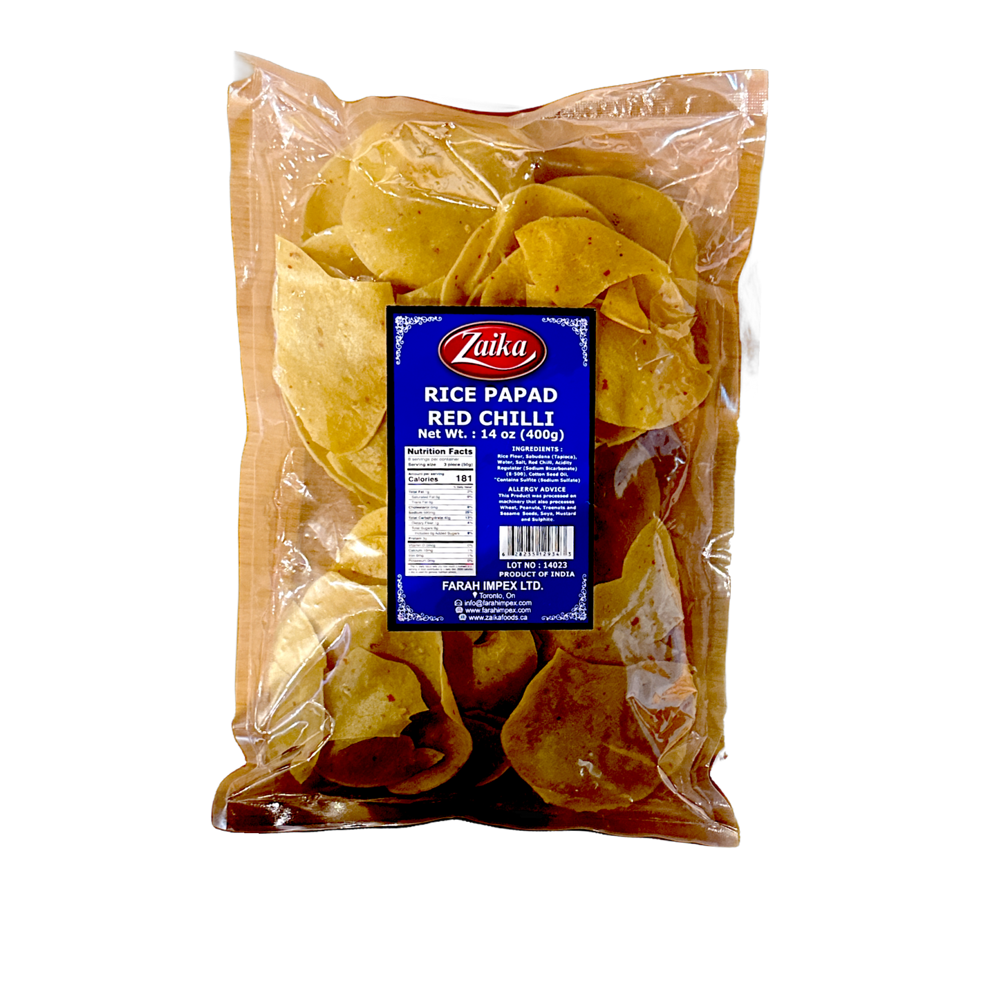 Zaika Red Chilli Rice Papad 400g