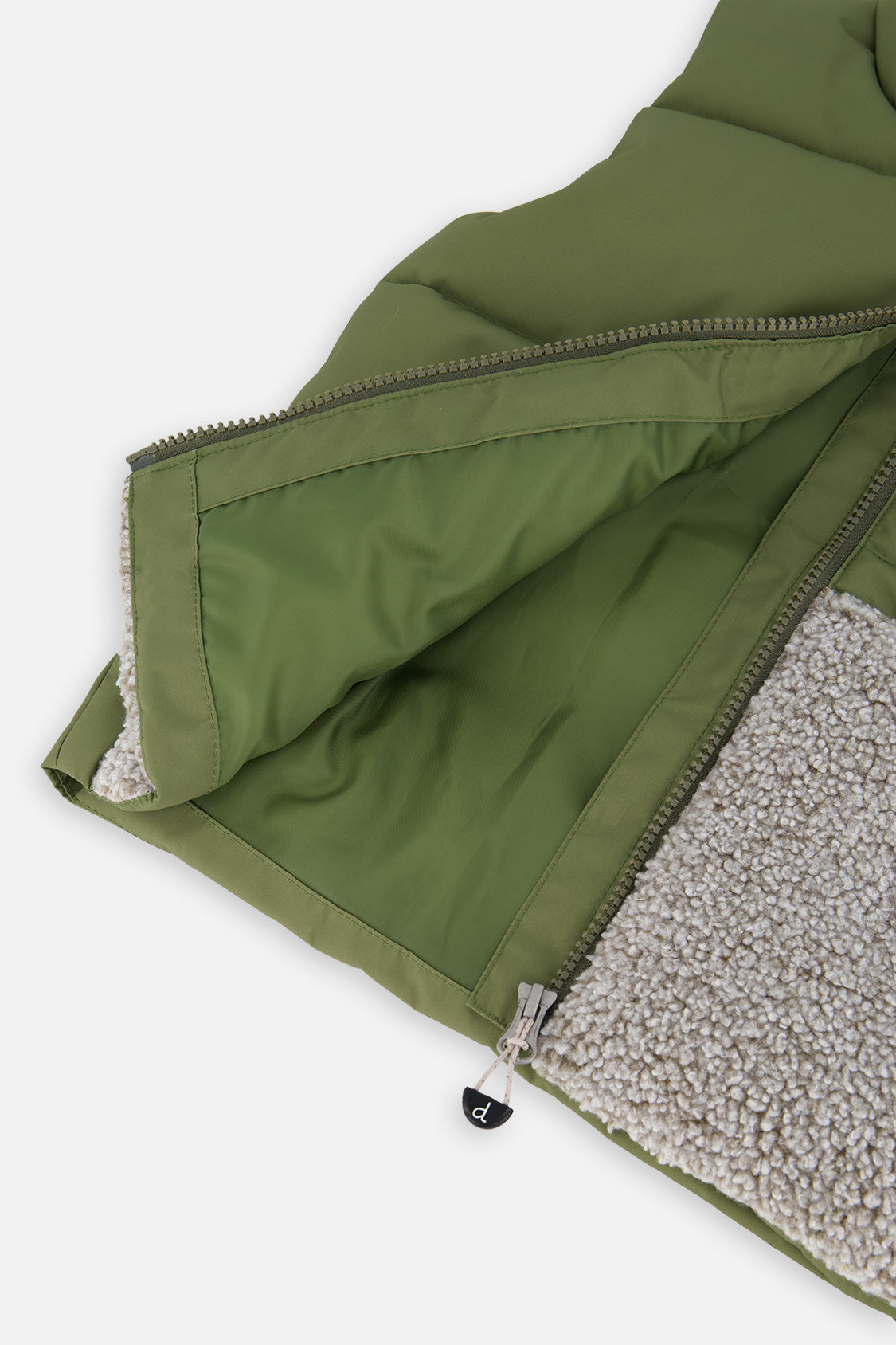 Sleeveless Mid-Season Vest Olive Green