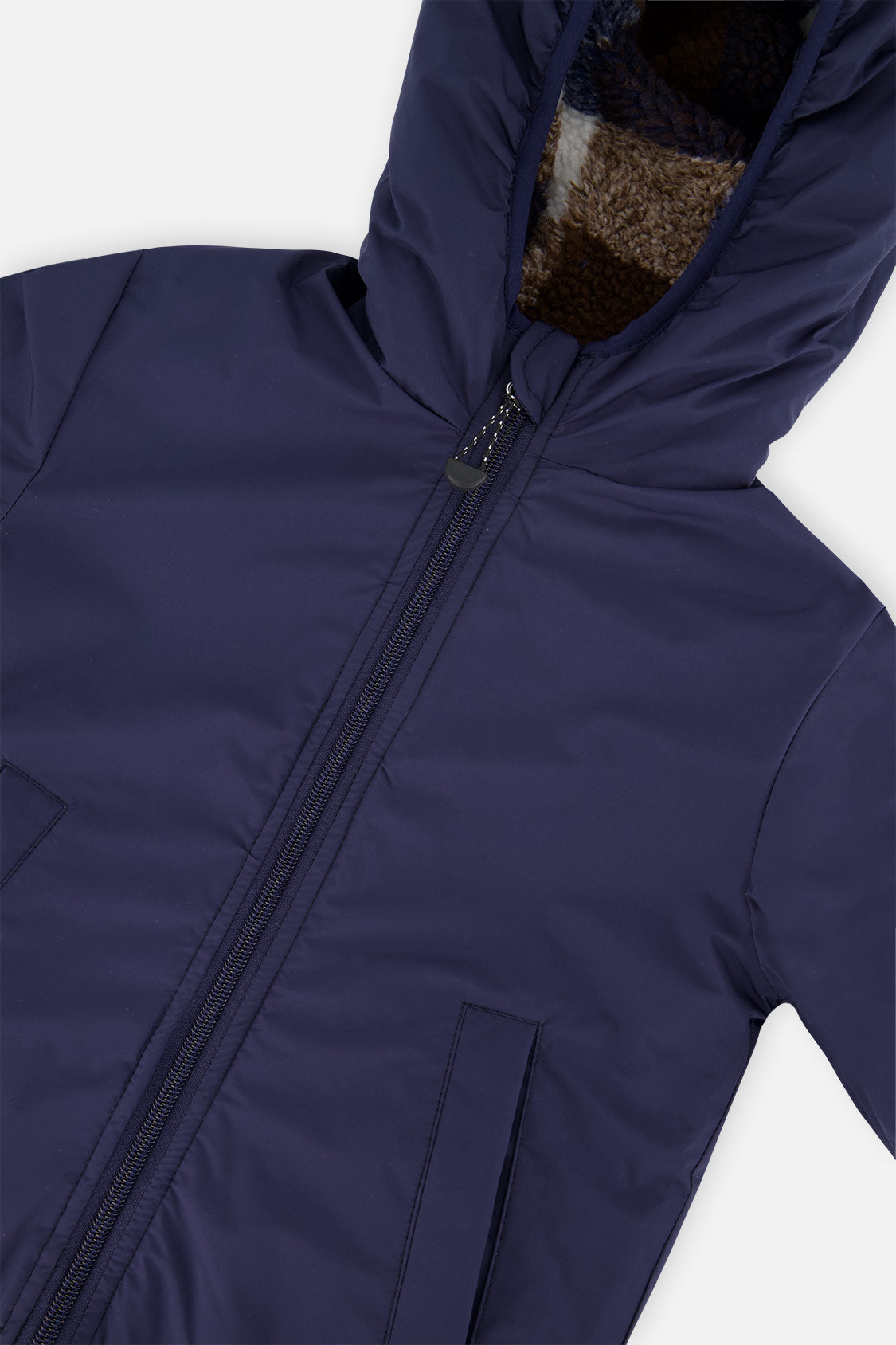 Baby Reversible Mid-Season Jacket Dark Blue And Brown