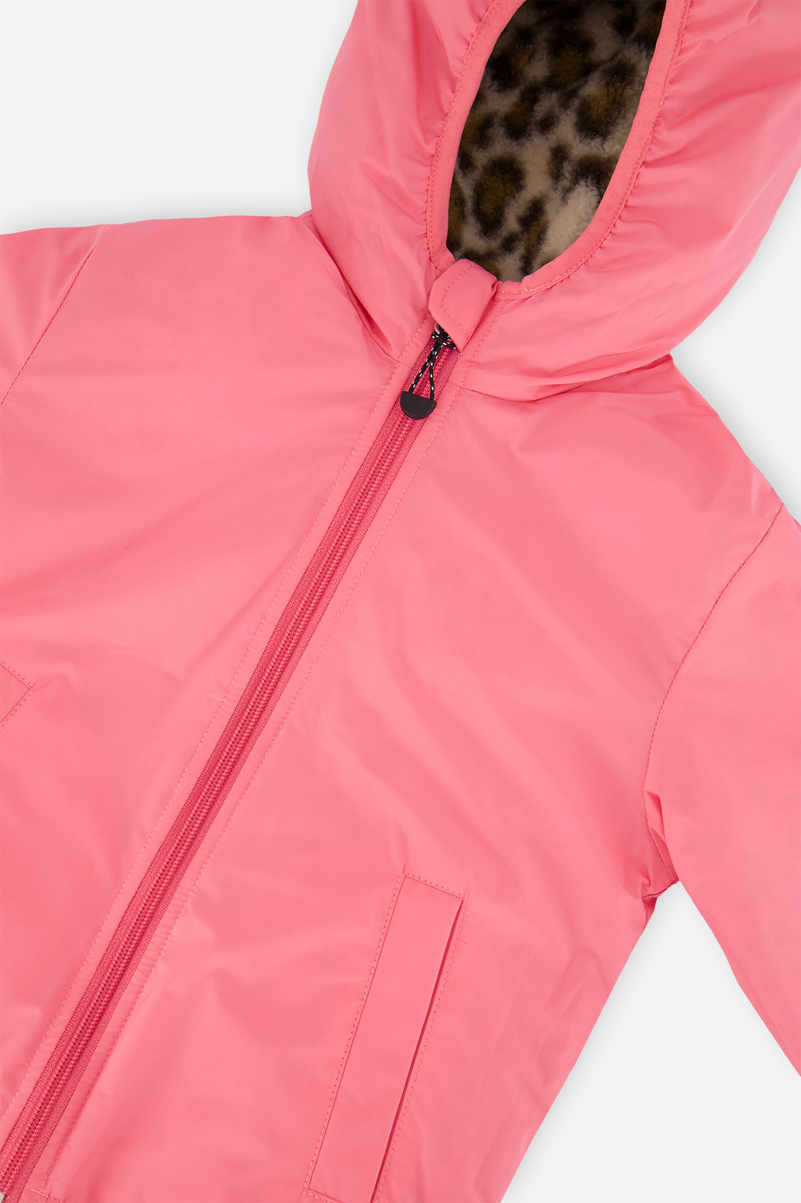 Reversible Mid-Season Jacket Pink And Leopard