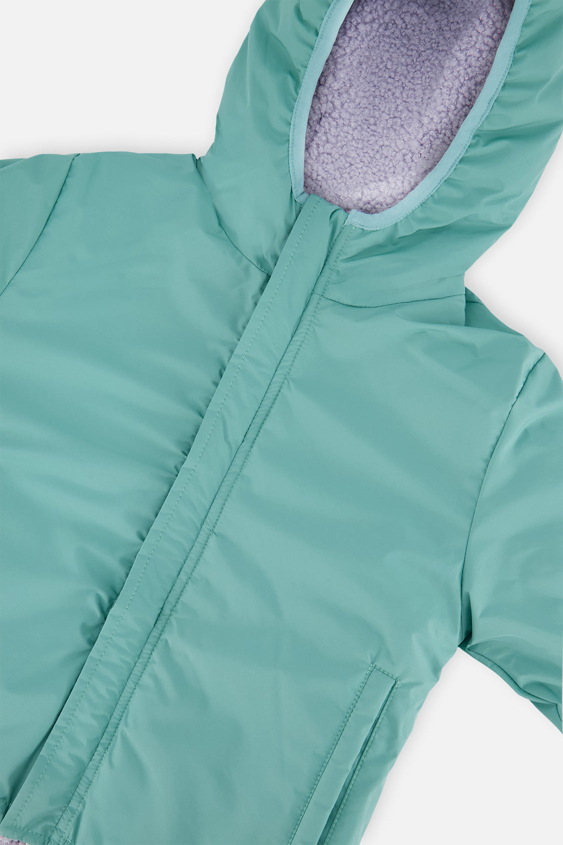 Reversible Mid-Season Jacket Pale Blue-Grey And Mauve