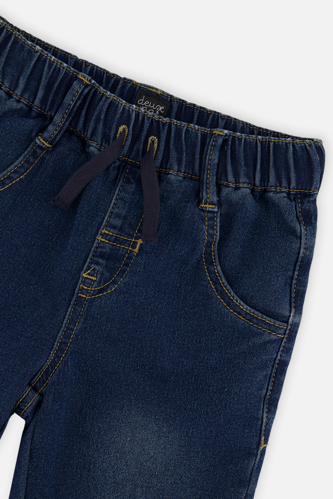 French Terry Denim Jogger Pants Navy Blue