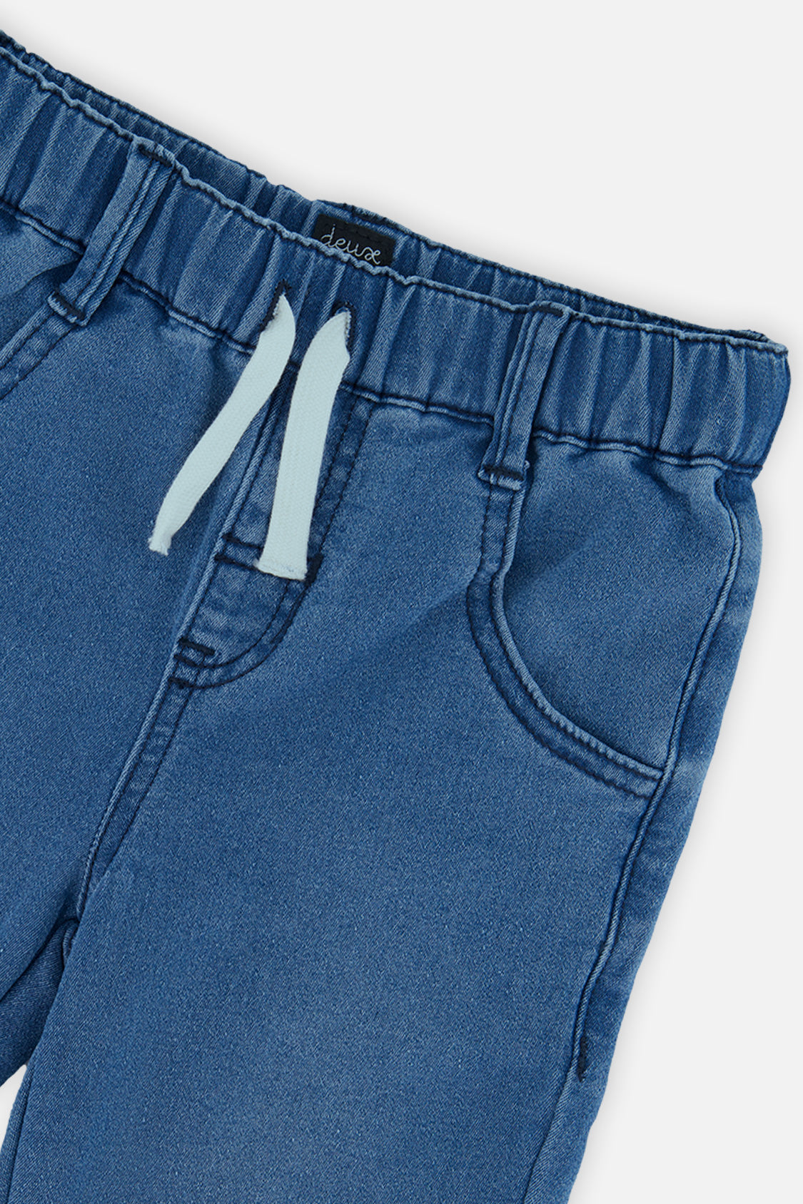French Terry Denim Jogger Pants Light Blue