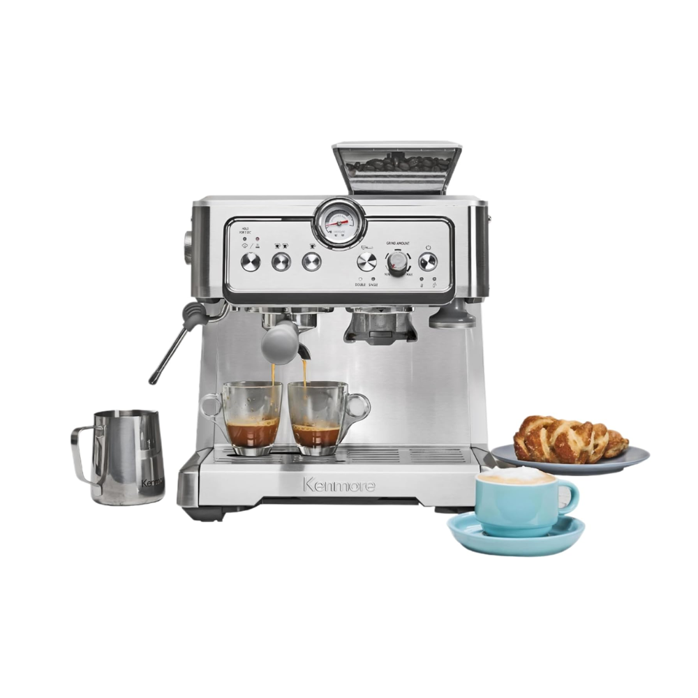 Machine à expresso Kenmore avec presse-mouture - acier inoxydable (KKCMEMT)