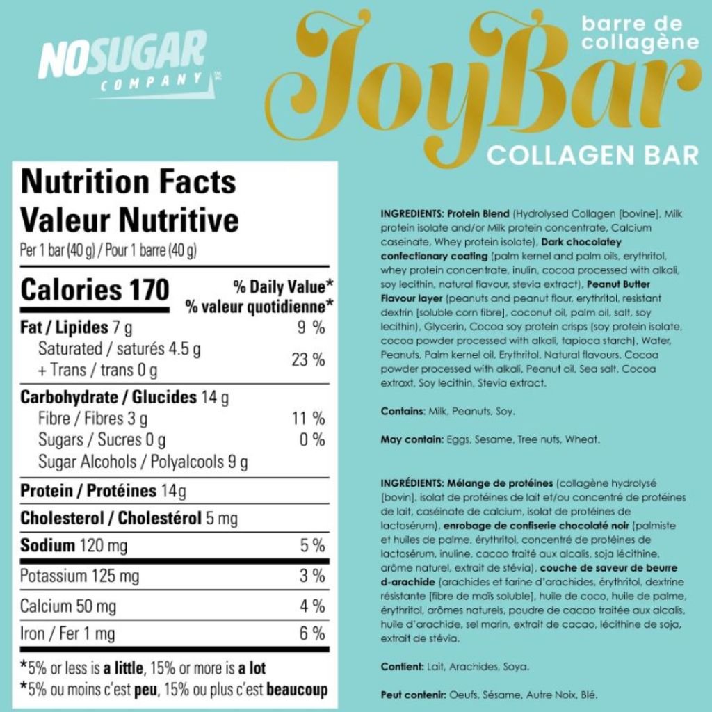 No Sugar Company JOYBAR COLLAGEN BAR, 4 Bars/Box