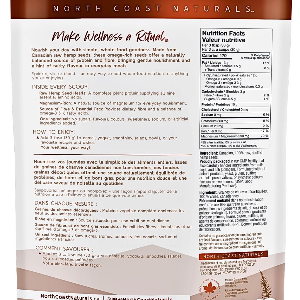 North Coast Naturals RAW HEMP SEED HEARTS, 454g