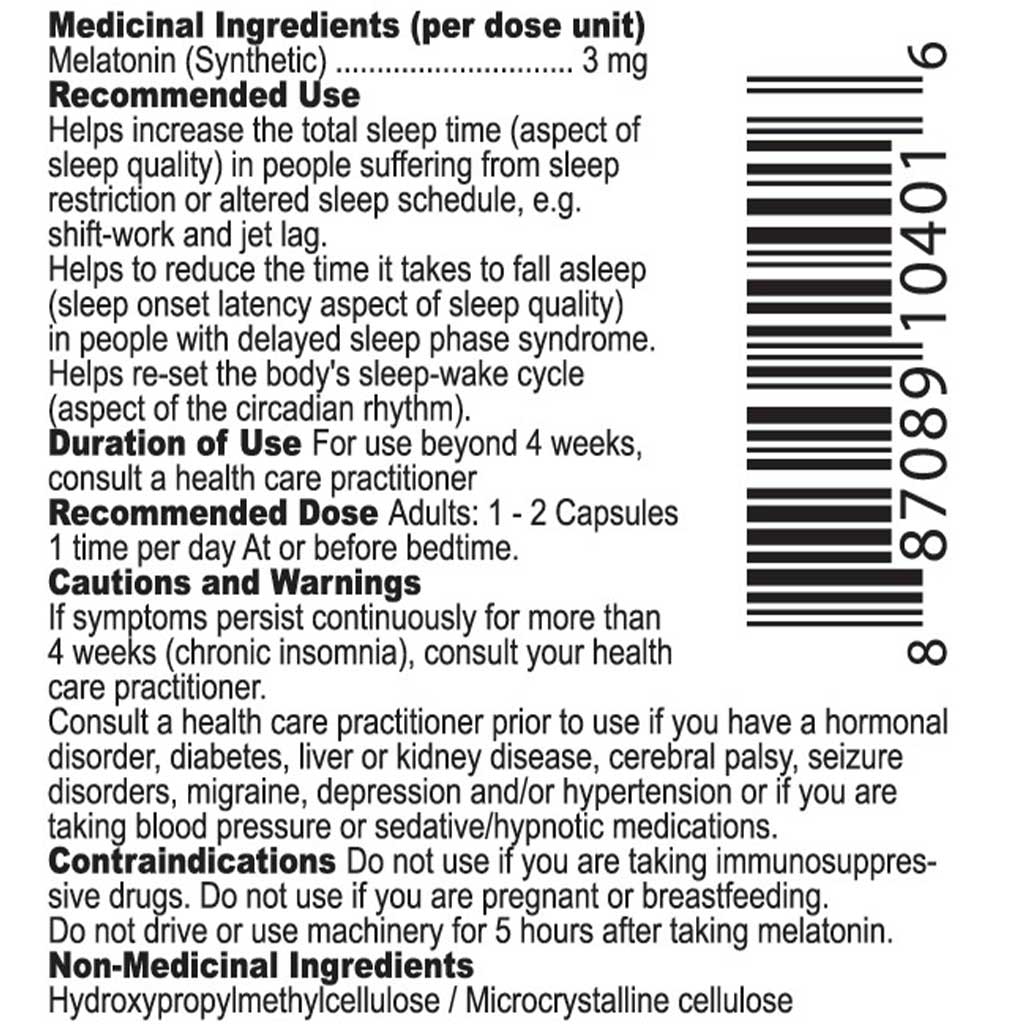 Nutridom MELATONIN 3mg, 60 VCaps
