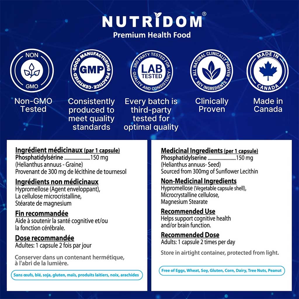 Nutridom PS 150 (Phosphatidylserine), 150mg x 60 VCaps
