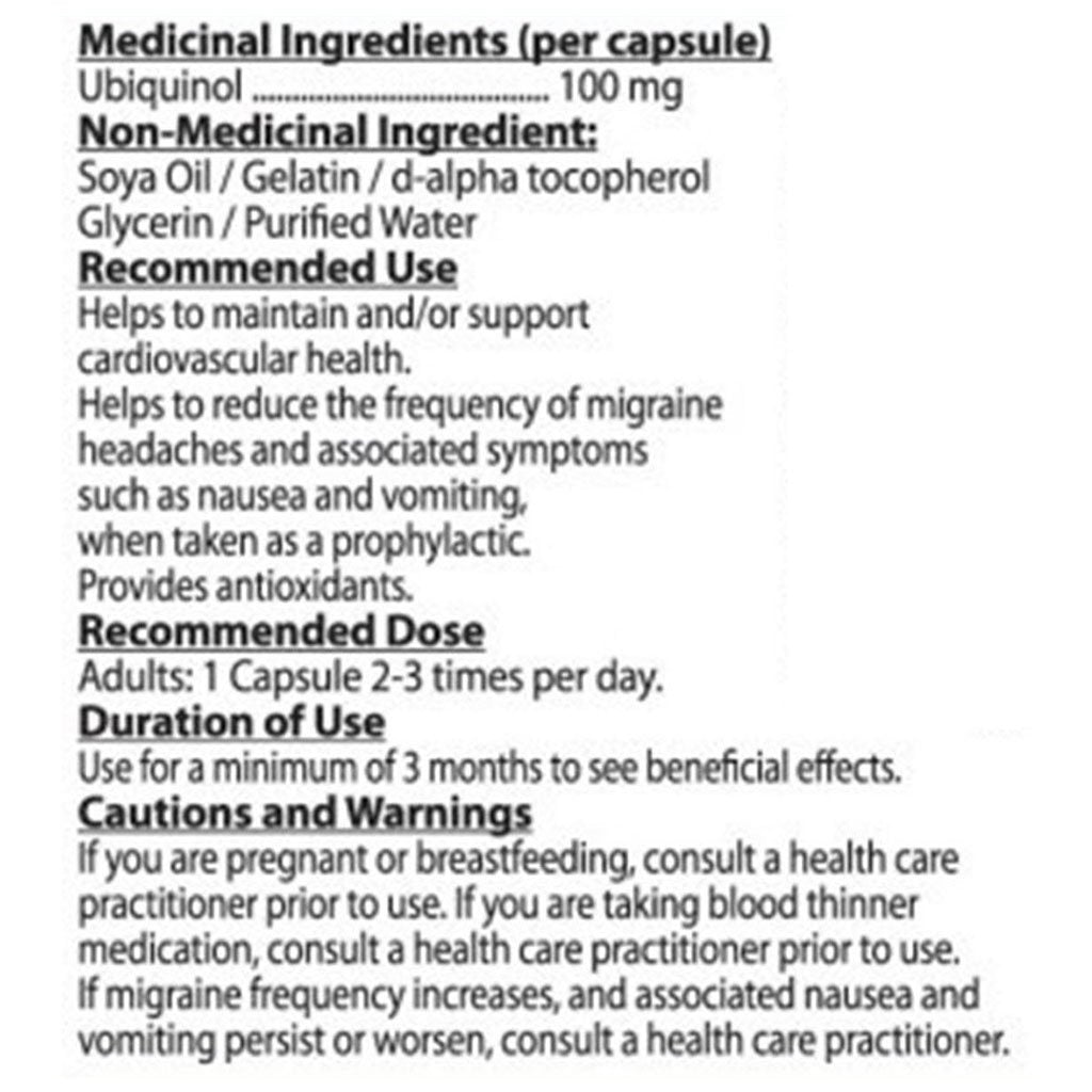 Nutridom UBIQUINOL 100 (CoQ10), 30 Softgels