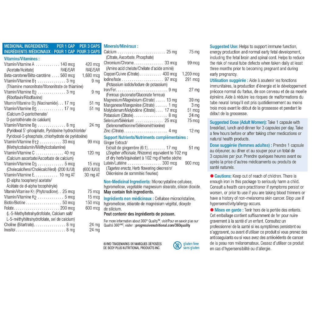 Progressive MULTIVITAMIN PRENATAL, 120 VCaps