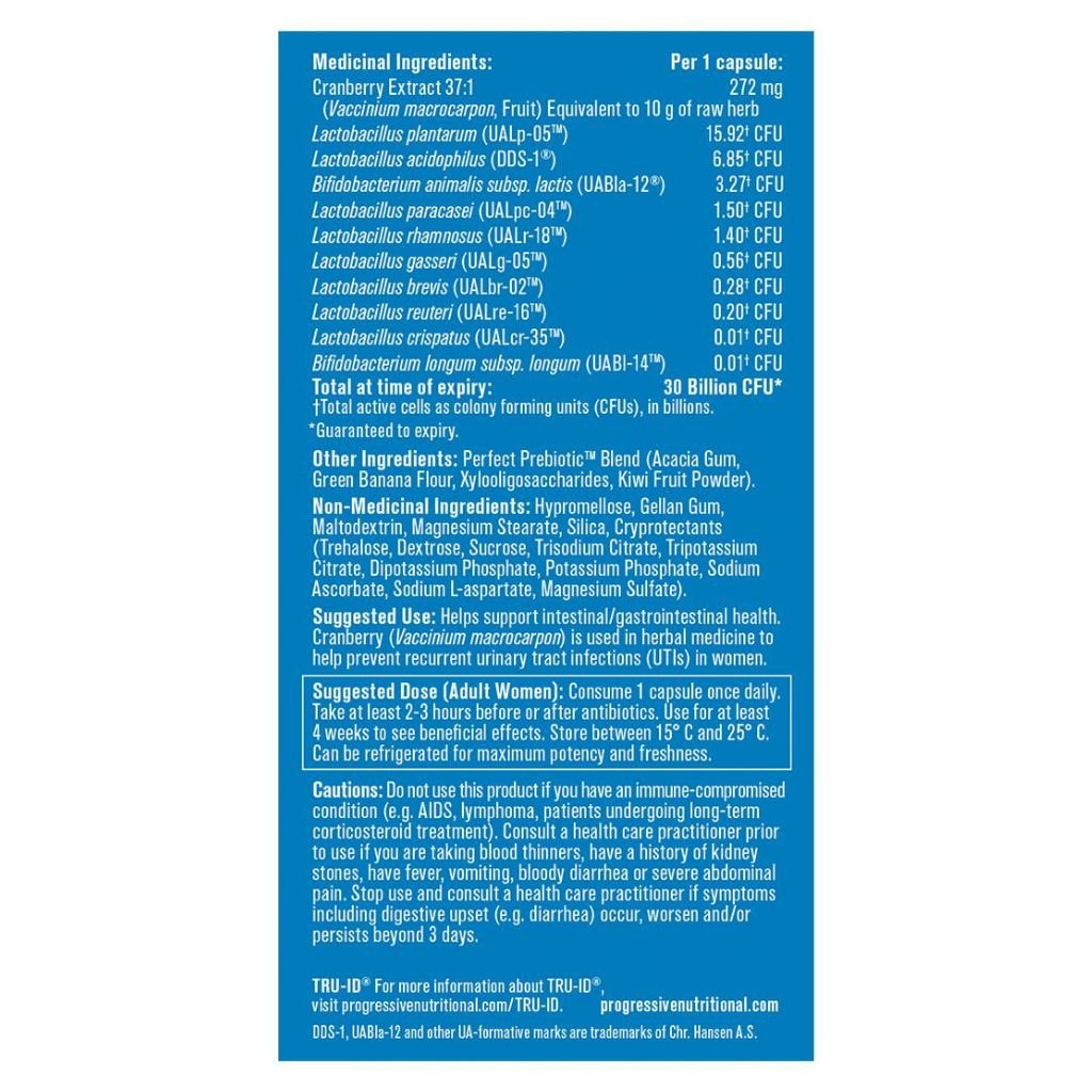 Progressive PERFECT PROBIOTIC Women's Support, 30 BILLION, 30 VCaps