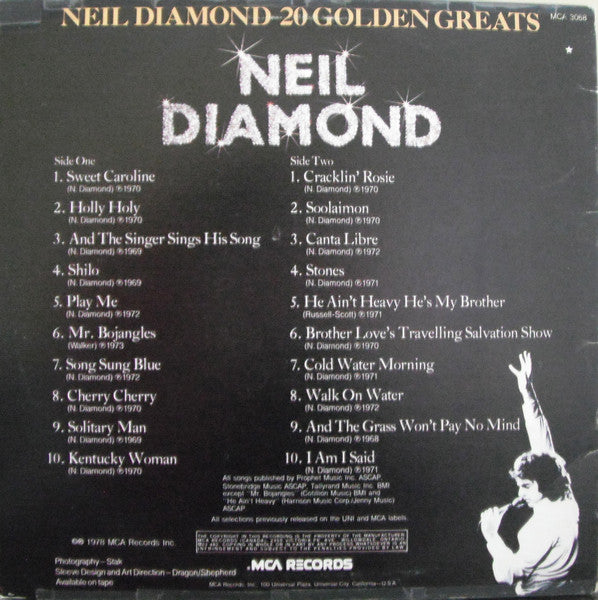 Neil Diamond / 20 Golden Greats - LP USED