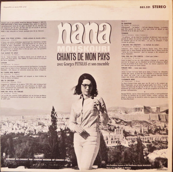Nana Mouskouri / Chants De Mon Pays - LP USED