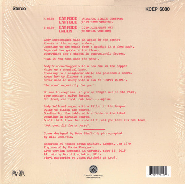 King Crimson / Cat Food / Groon - LP 10''